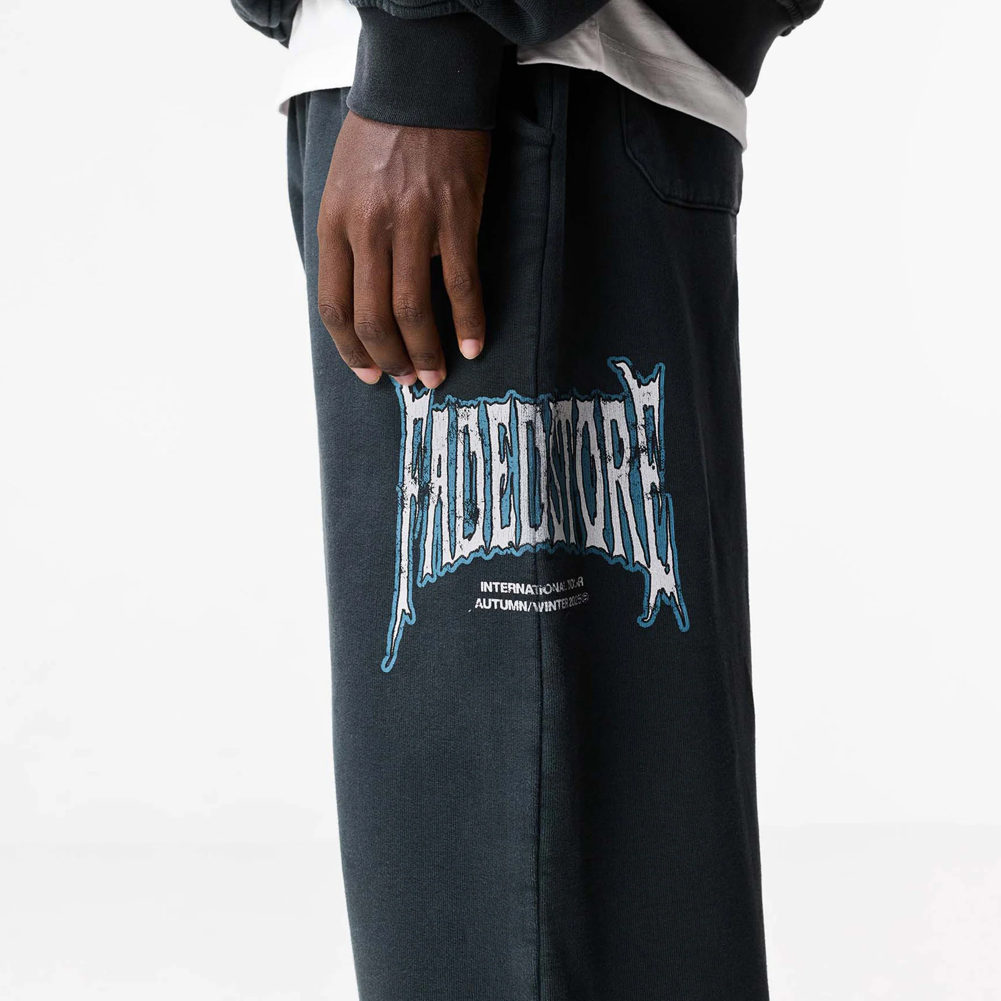 Blackletter Open Hem Jogger | Washed Black - Image 4