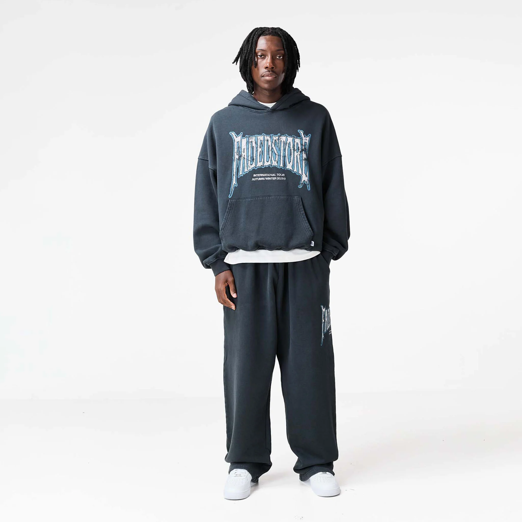 Blackletter Open Hem Jogger | Washed Black - Image 5