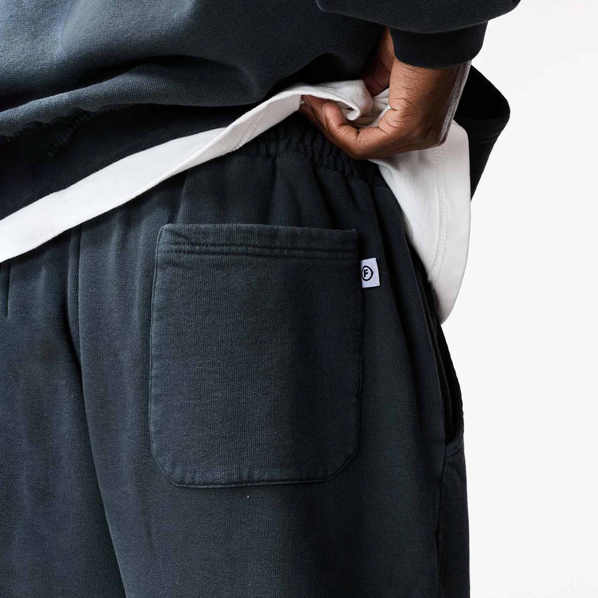 Blackletter Open Hem Jogger | Washed Black - Image 6