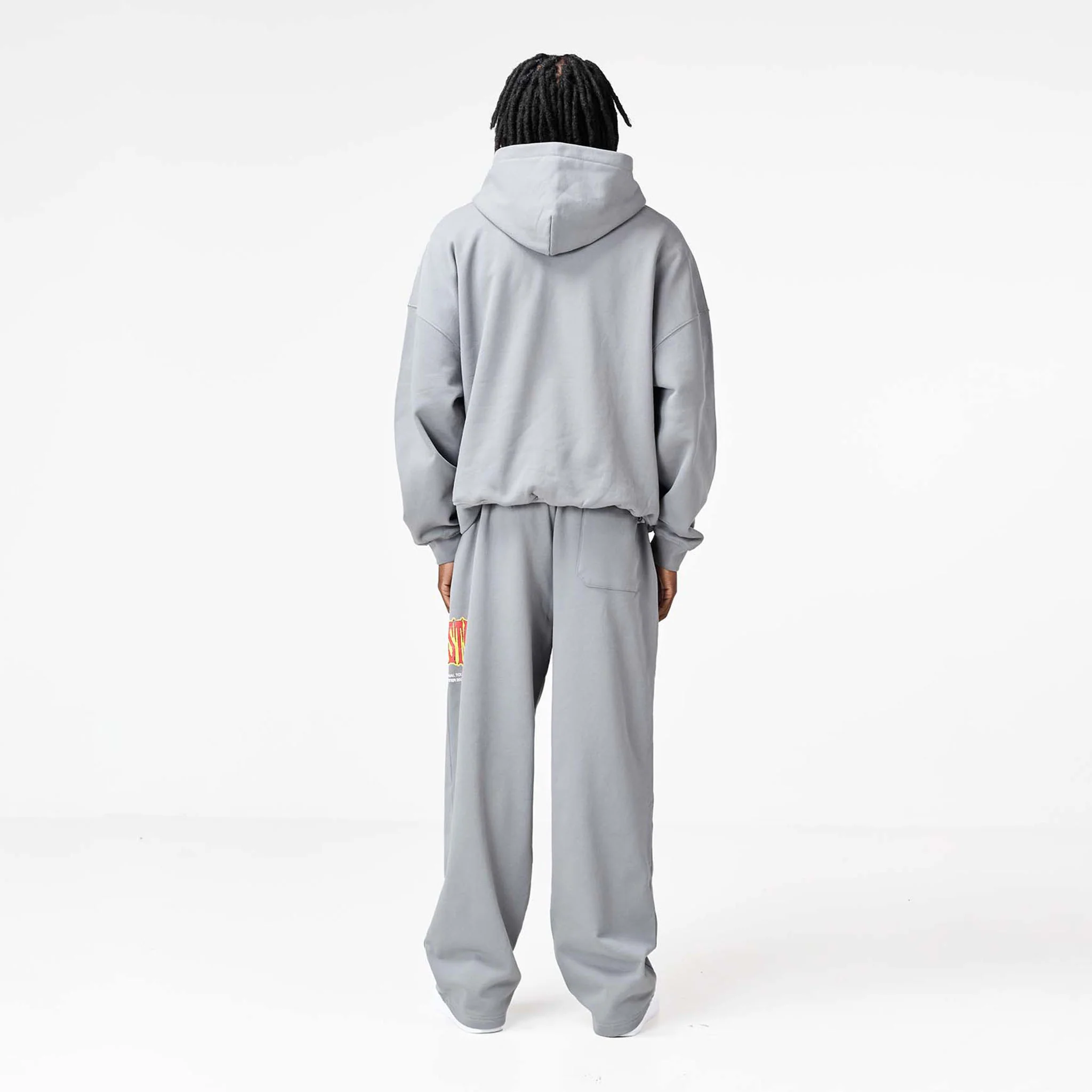 Blackletter Open Hem Tracksuit | Mid Grey - Image 14