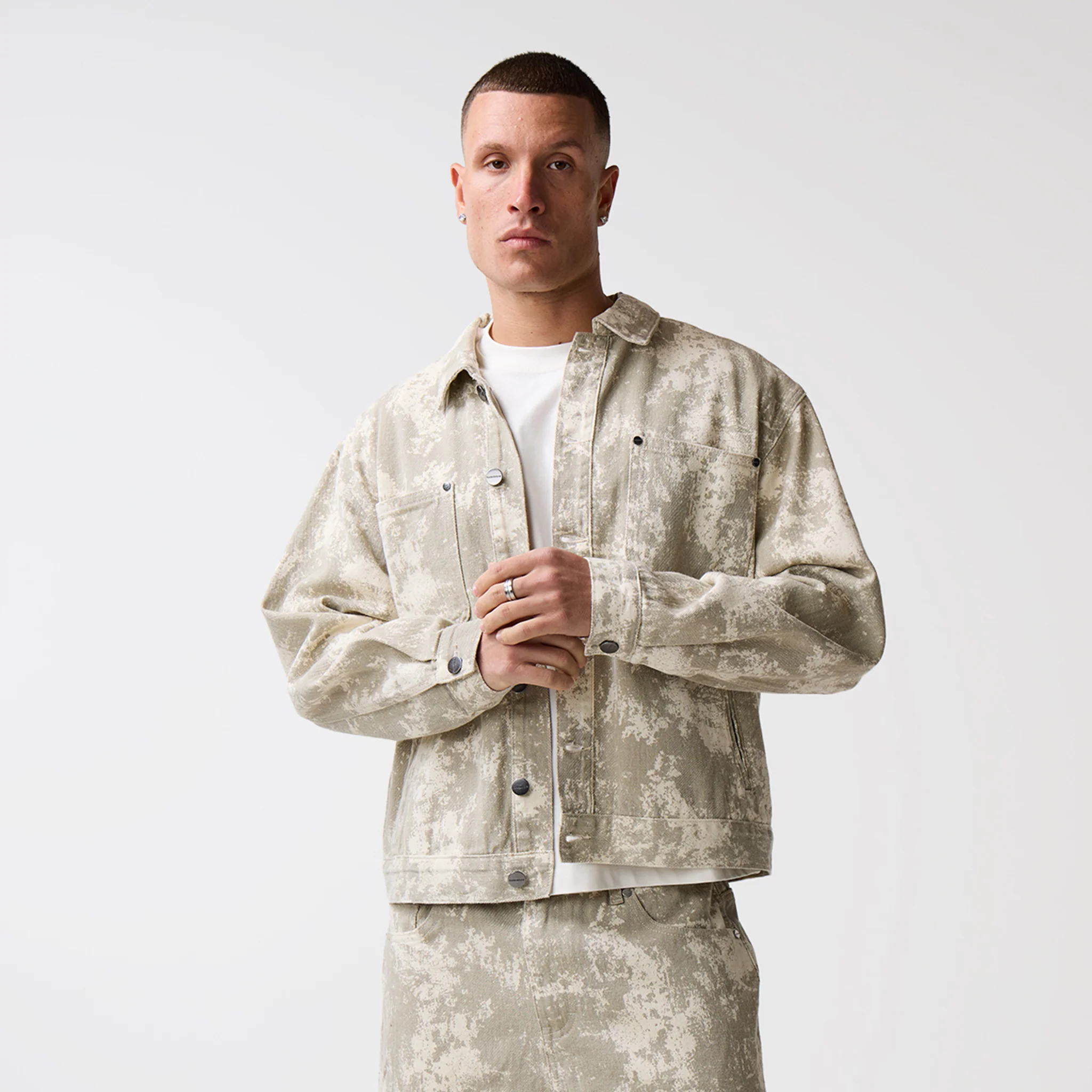 Tree Camo Print Jacket | Beige - Image 3