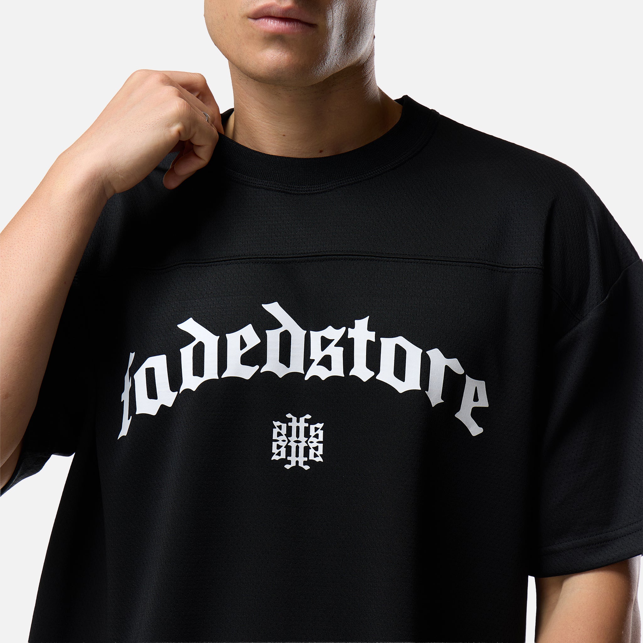 Collegiate Mesh Jersey T-Shirt | Black - Image 4