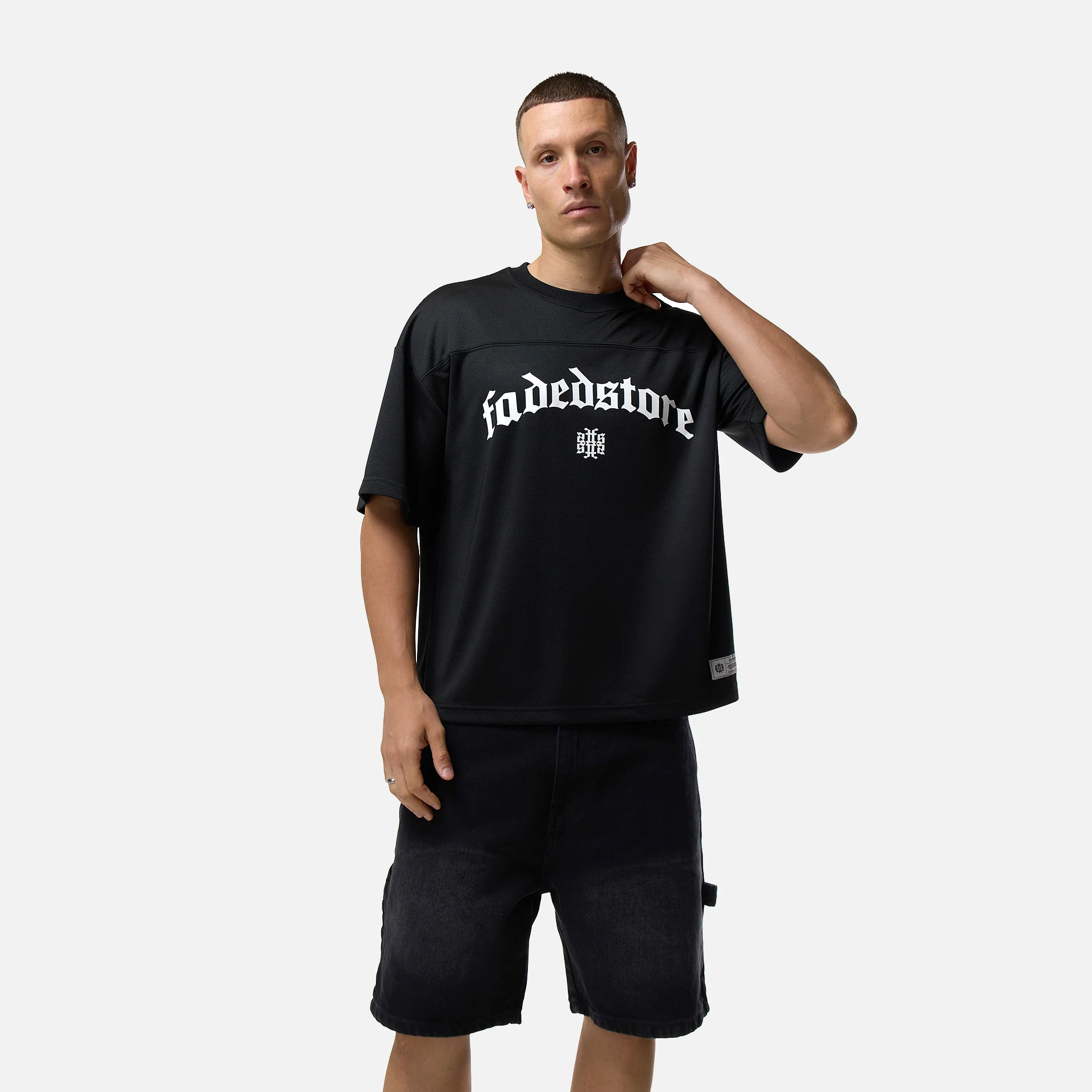 Collegiate Mesh Jersey T-Shirt | Black - Image 7