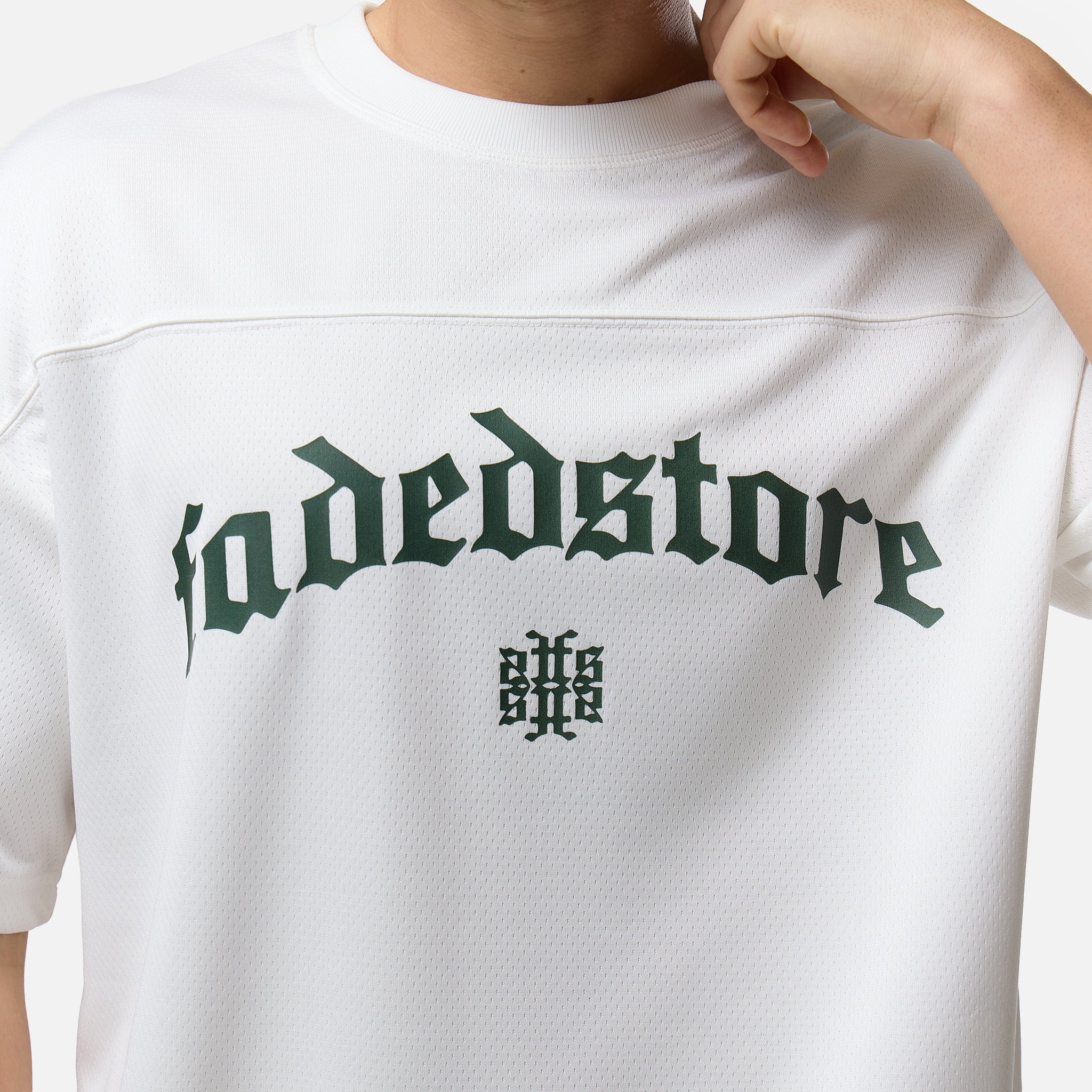 Collegiate Mesh Jersey T-Shirt | Chalk - Image 6