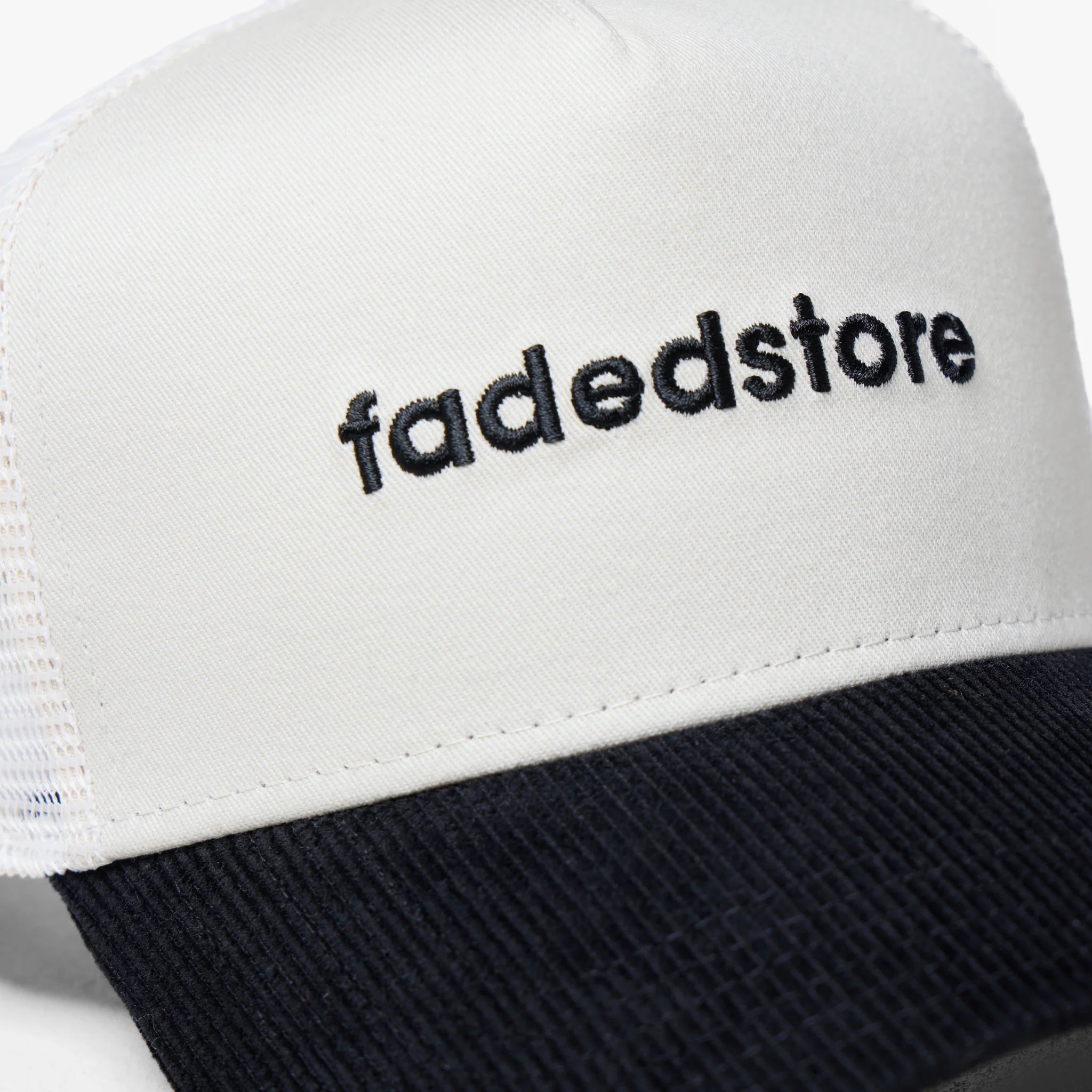 Cord Trucker Cap | Off White/Black - Image 4