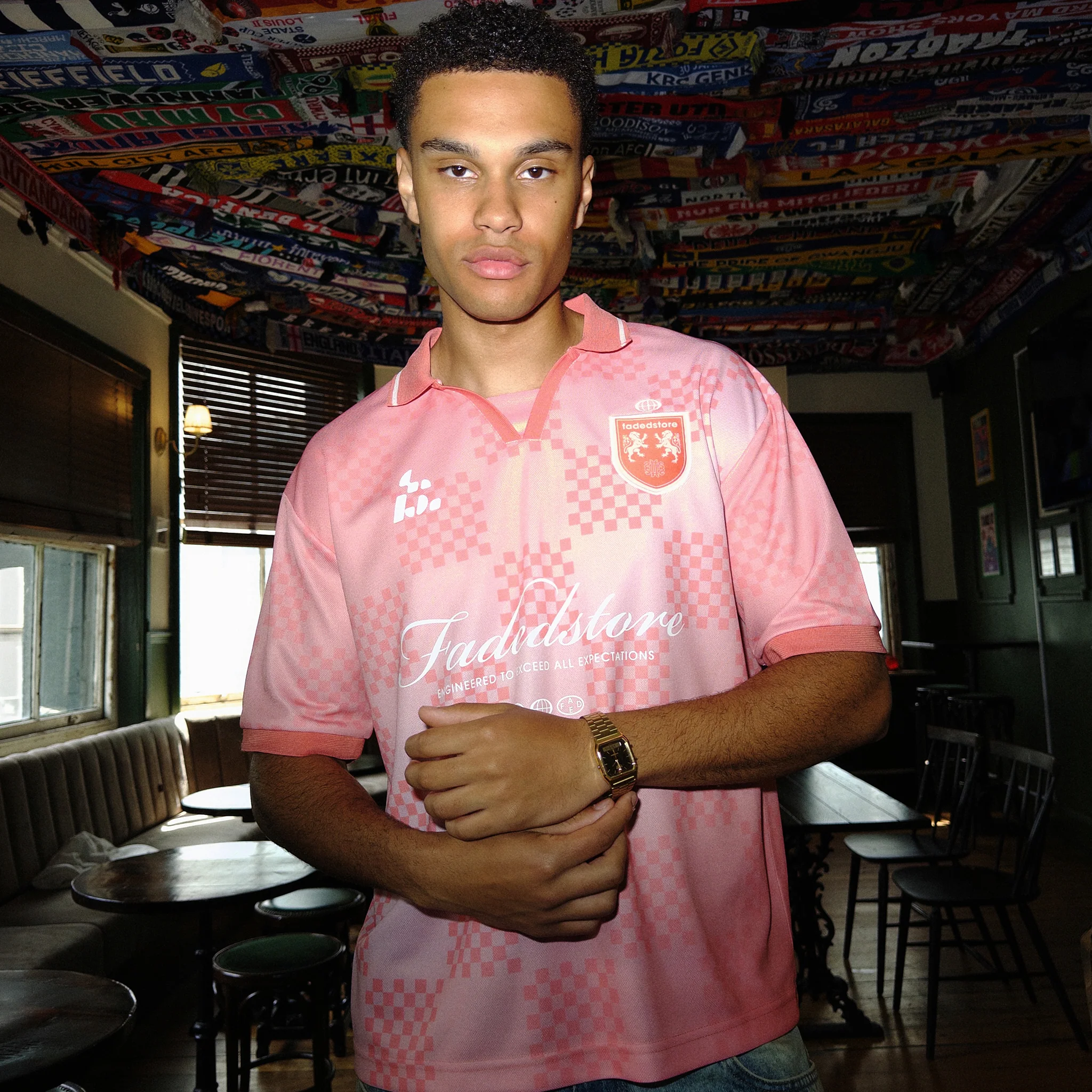 Cropped Fit Collared Jersey | Coral - Image 5