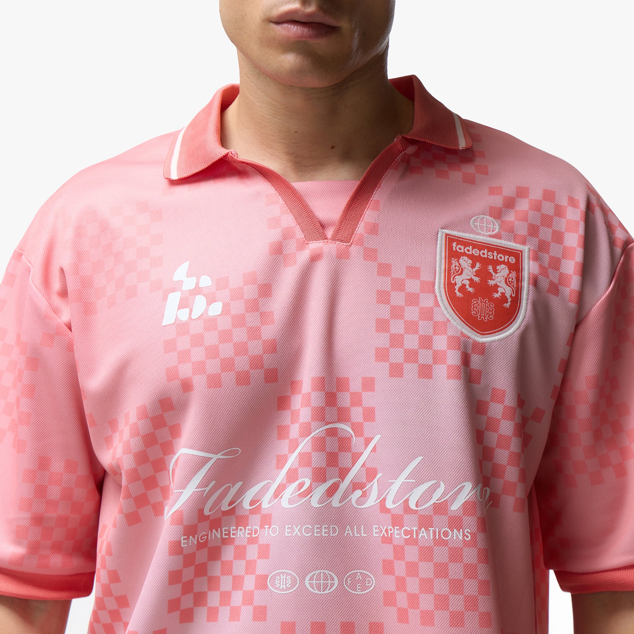 Cropped Fit Collared Jersey | Coral - Image 8