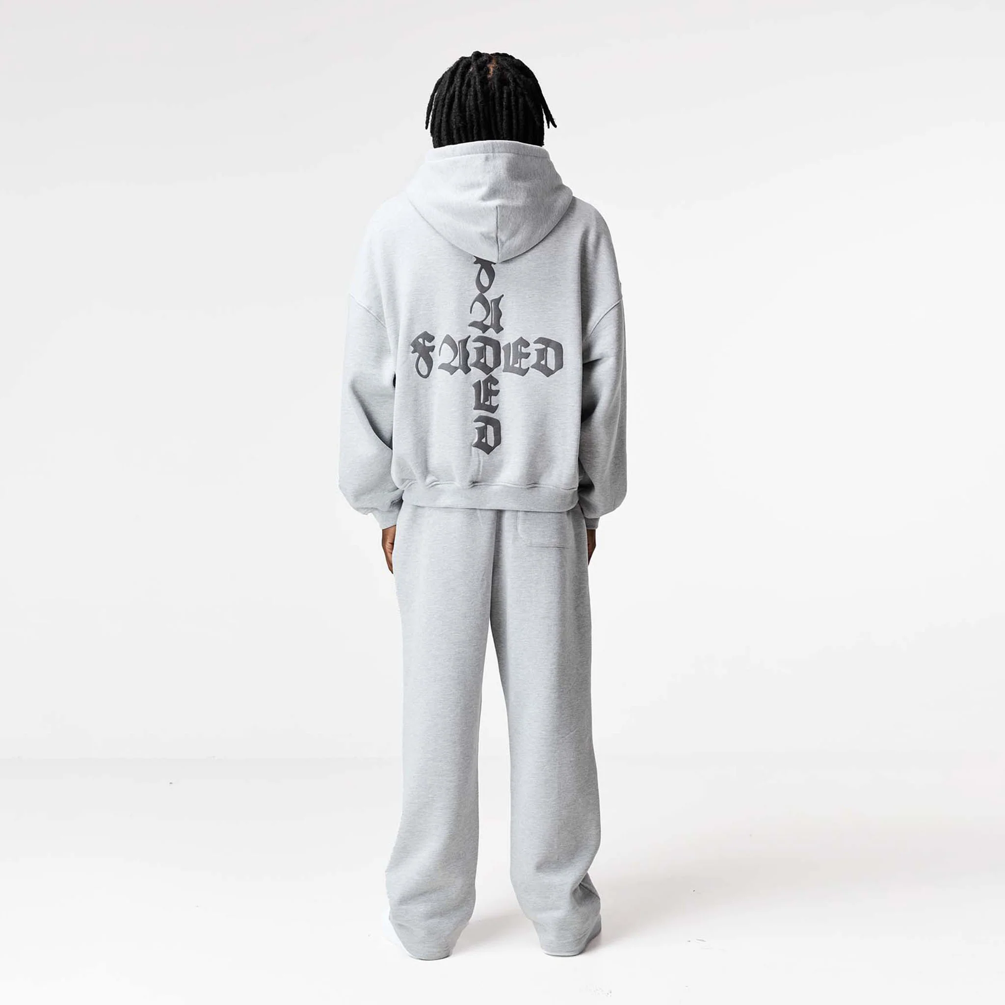 Gothic 2.0 Full Zip Hoodie | Grey Marl - Image 4