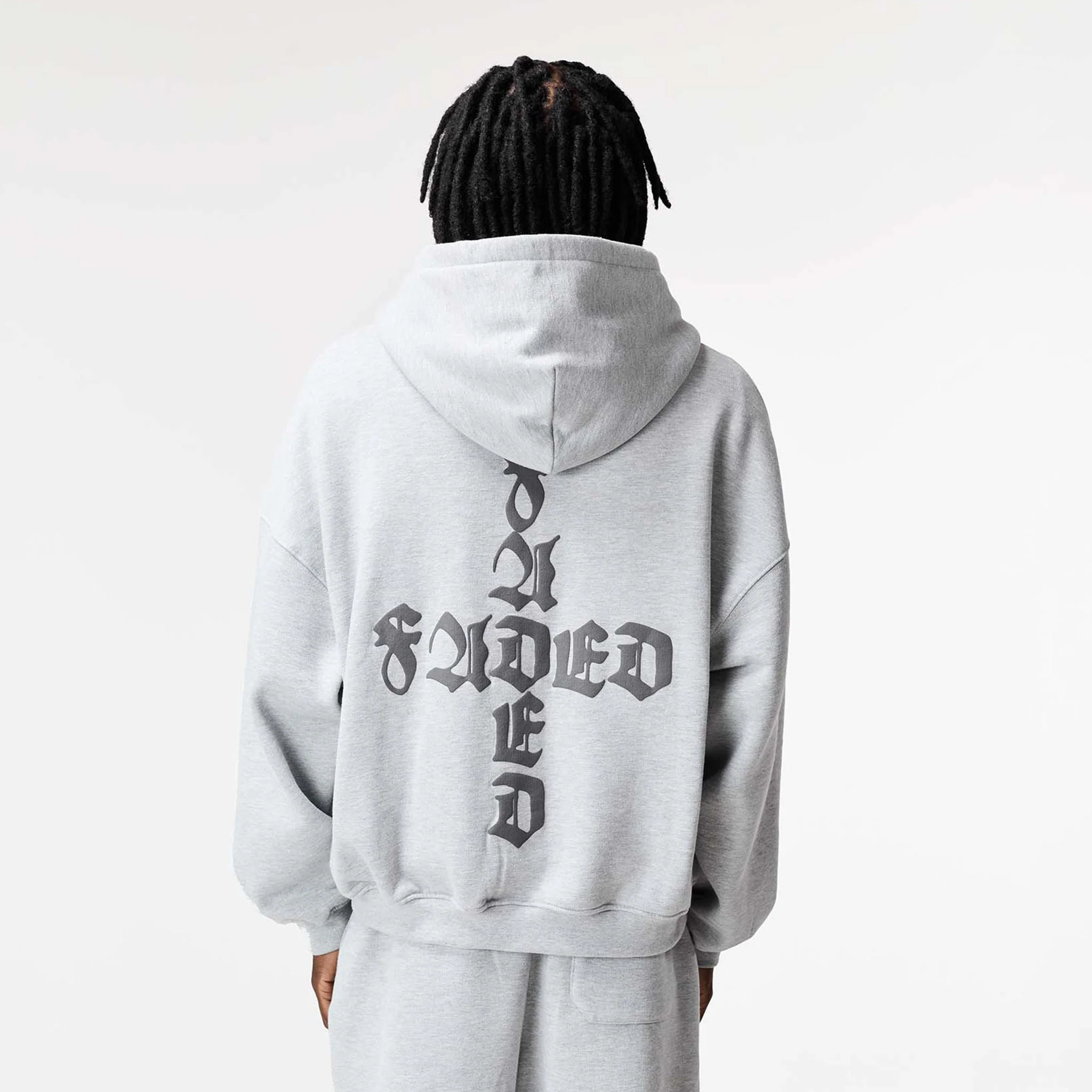 Gothic 2.0 Full Zip Open Hem Tracksuit | Grey Marl - Image 3