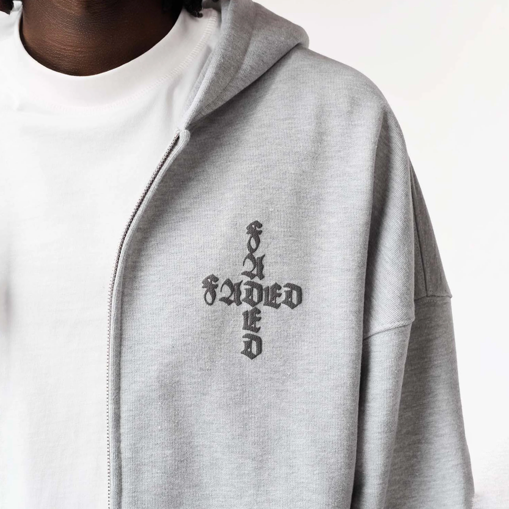 Gothic 2.0 Full Zip Open Hem Tracksuit | Grey Marl - Image 5