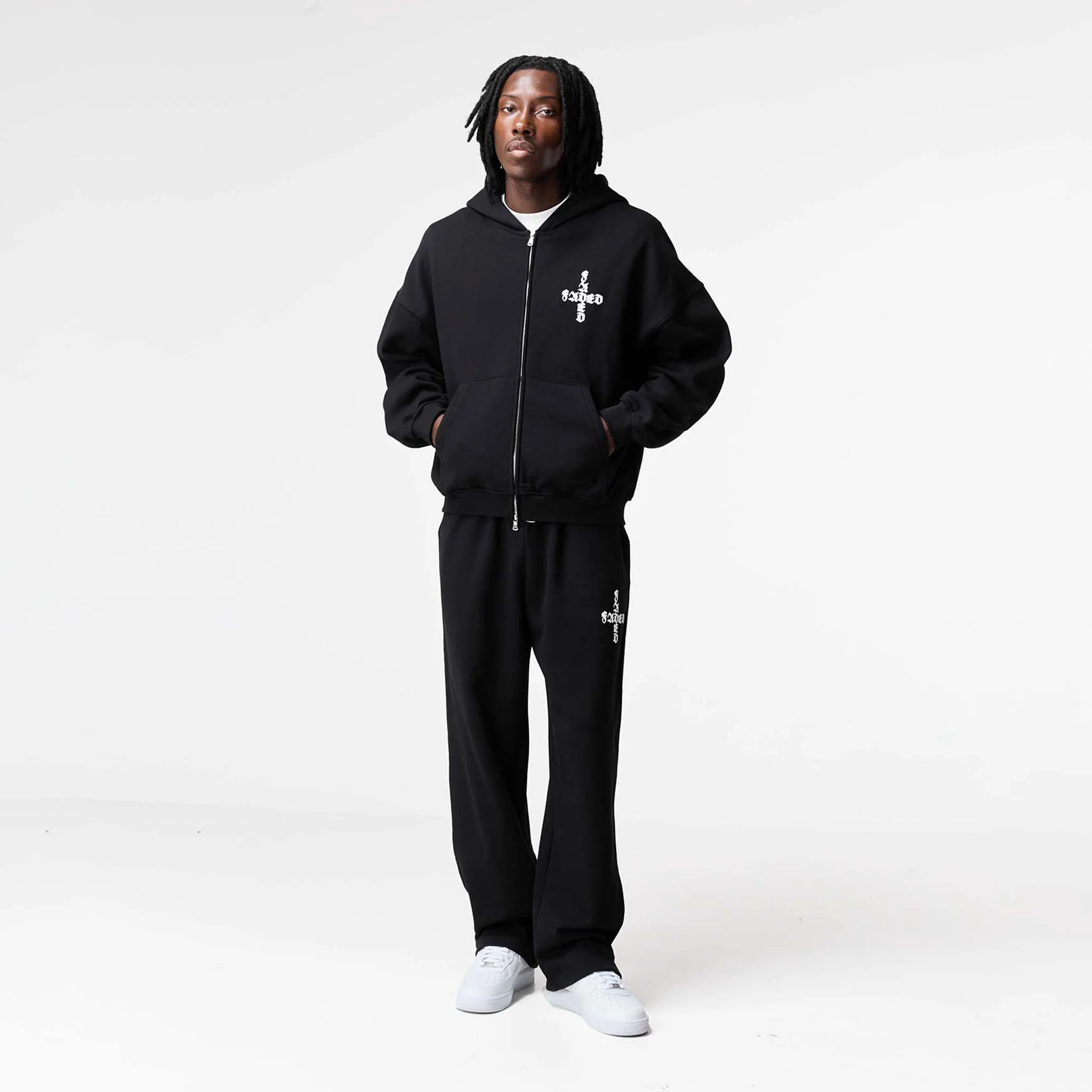 Gothic 2.0 Loose Fit Open Hem Jogger | Black - Image 5