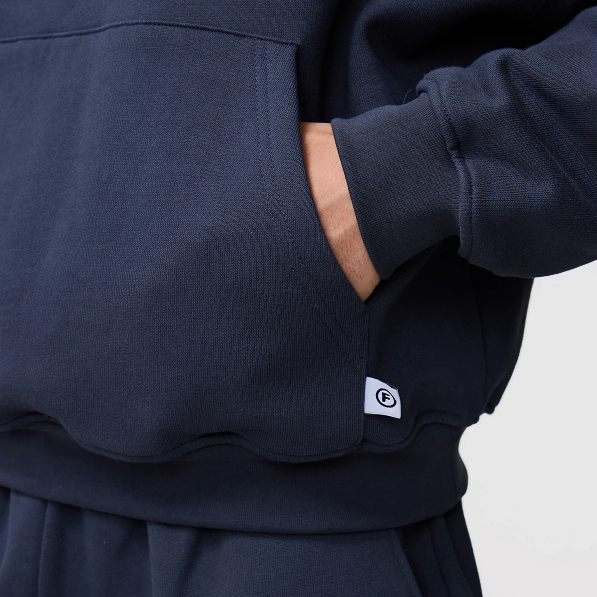 Loose Fit Cropped Hoodie | Navy - Image 4