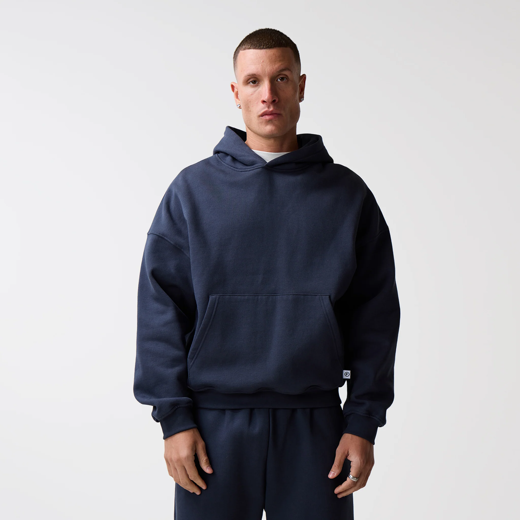 Loose Fit Cropped Tracksuit | Navy - Image 3