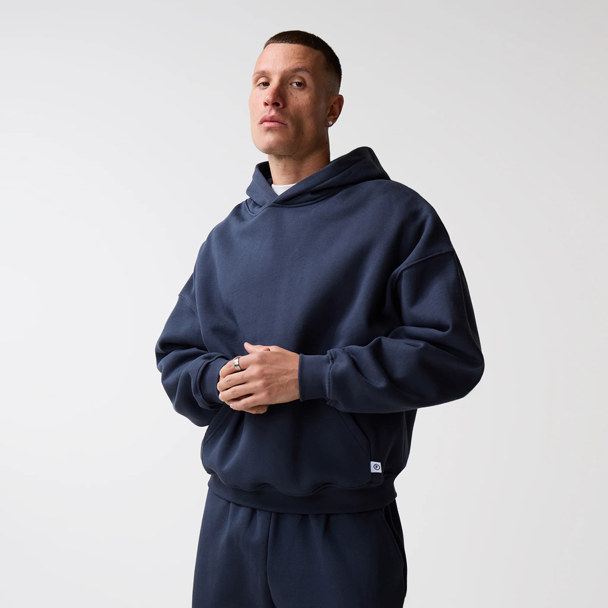 Loose Fit Cropped Tracksuit | Navy - Image 5
