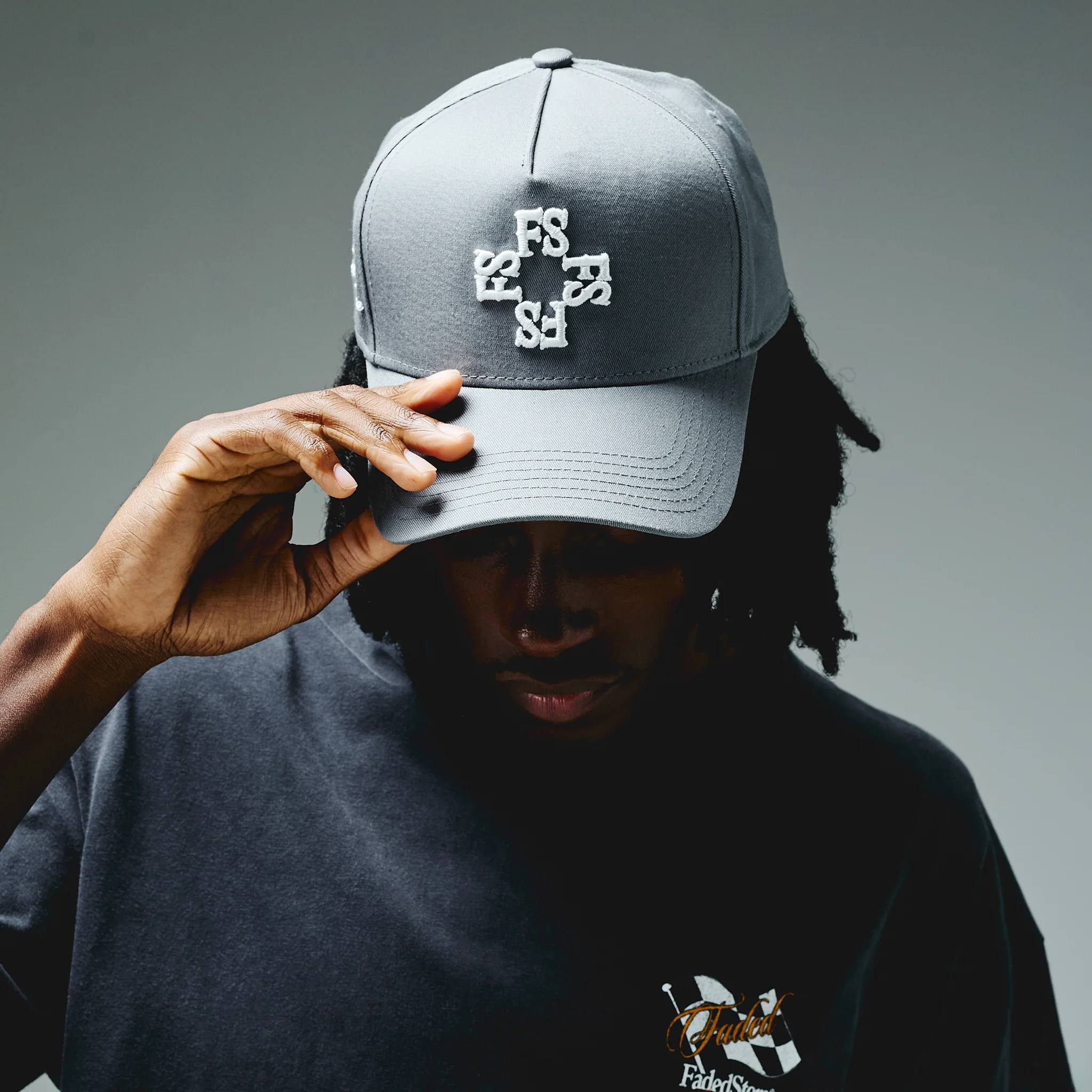 Monogram Cap | Mid Grey/White - Image 2