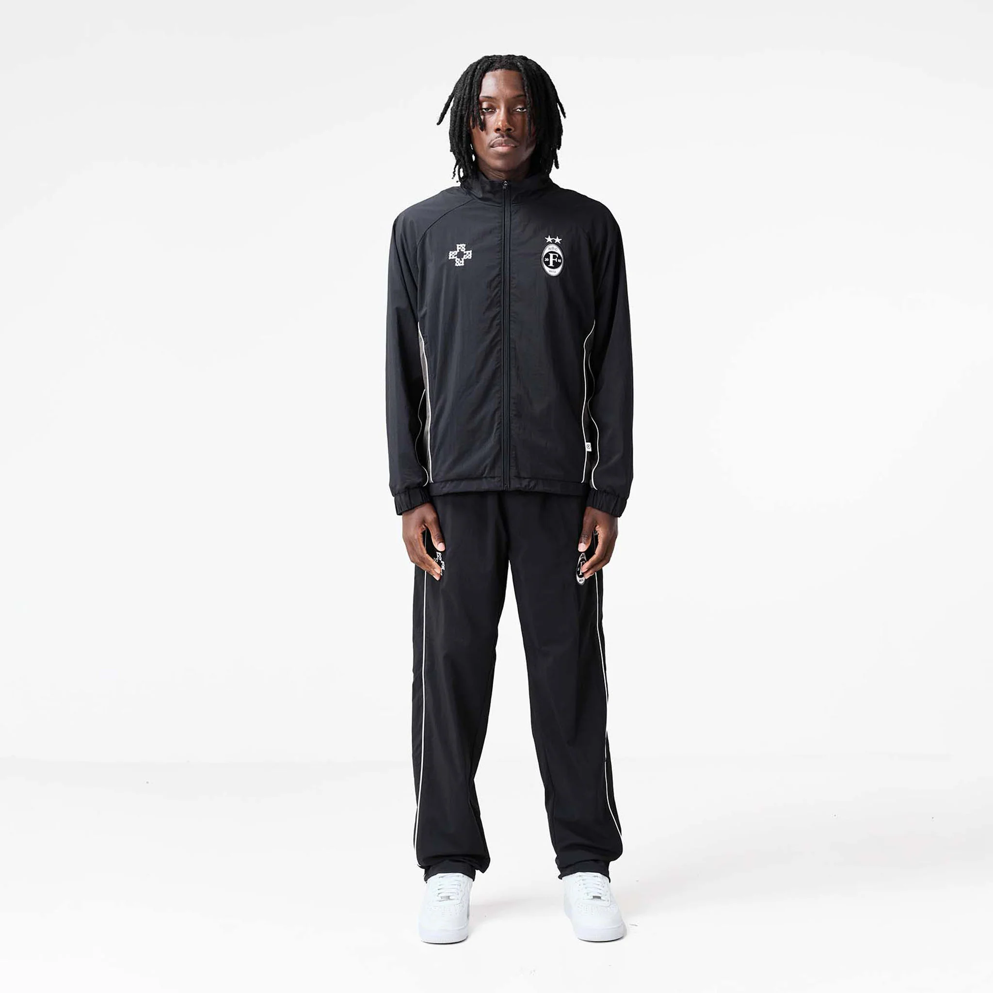 Nylon Football Jacket | Black - Image 4