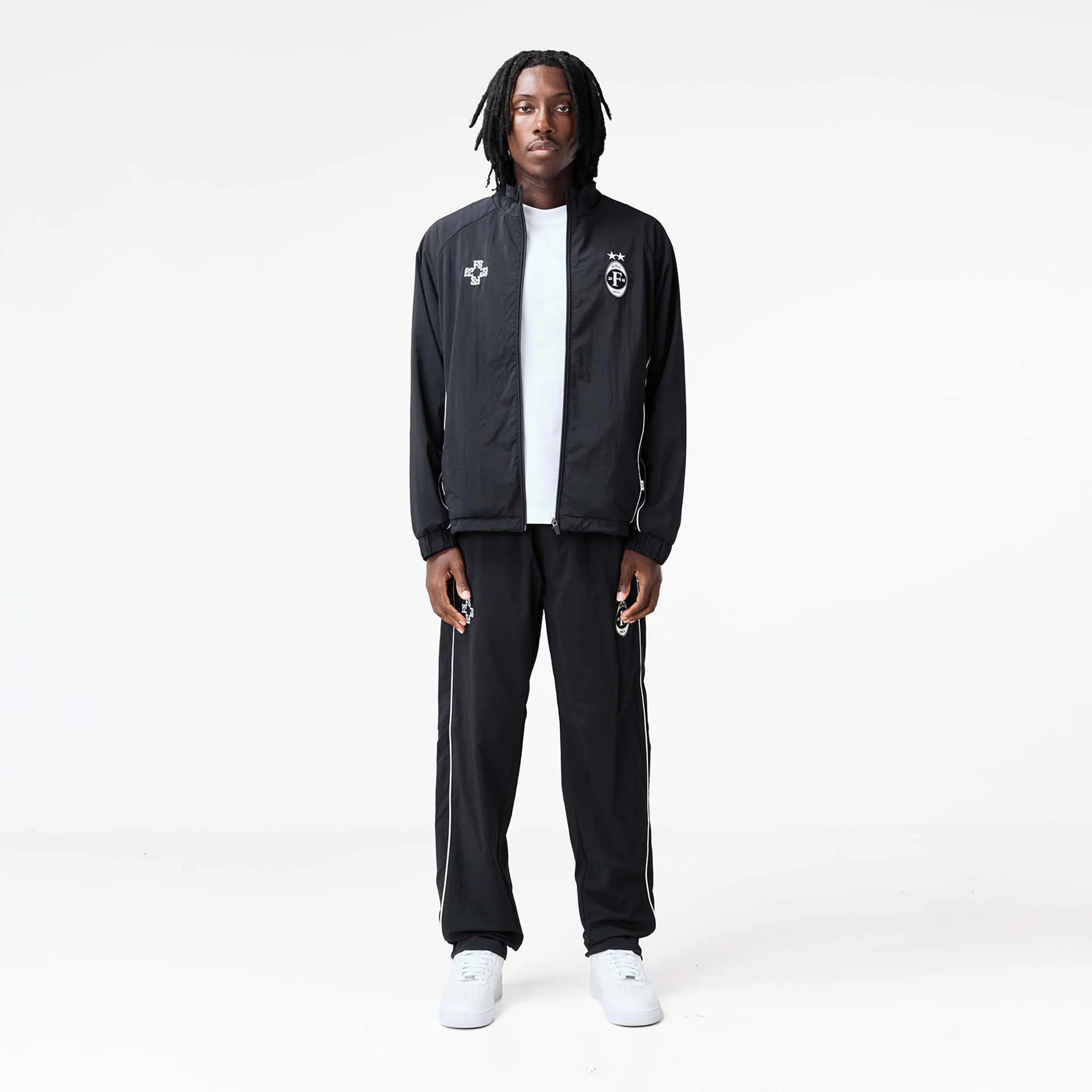 Nylon Football Joggers | Black - Image 7
