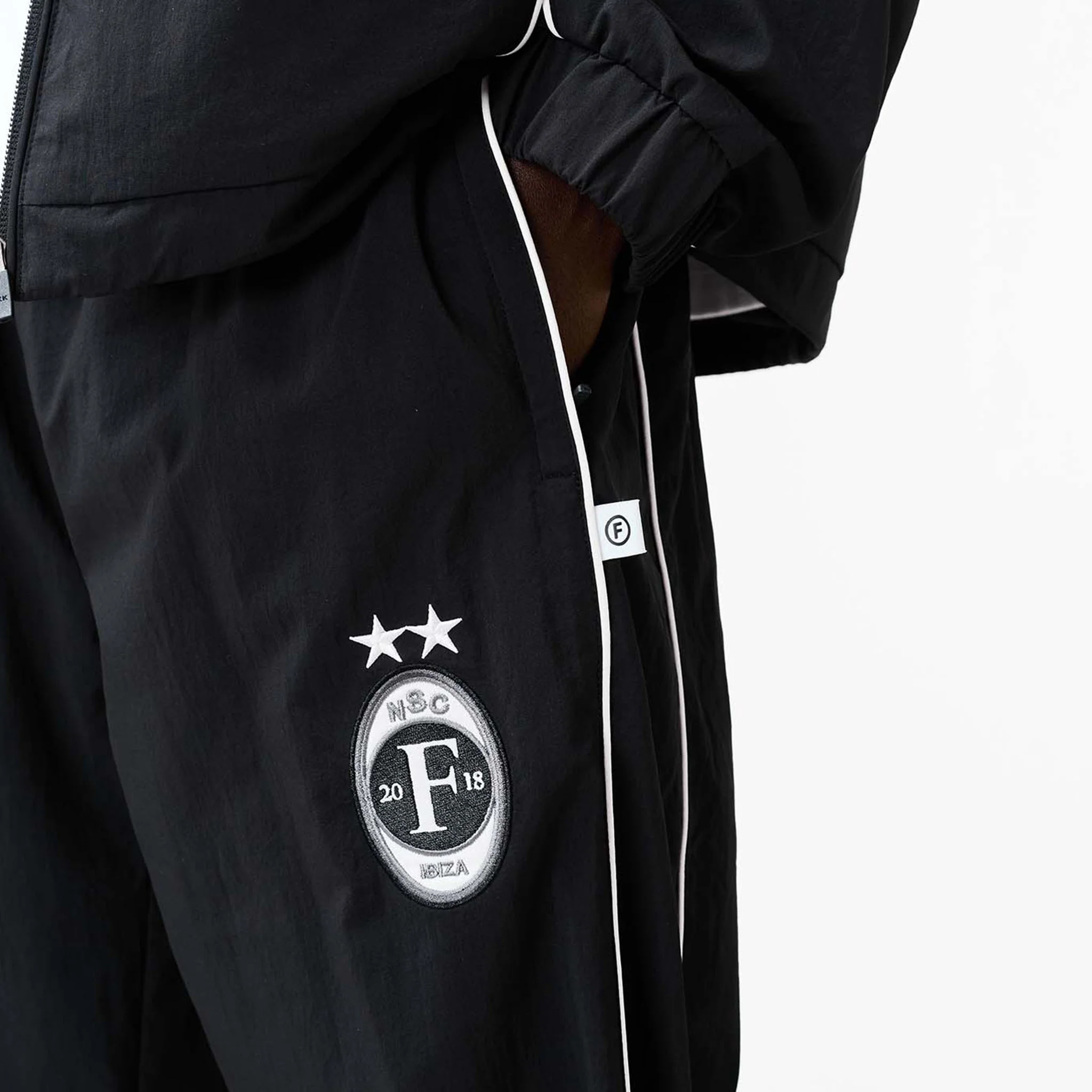 Nylon Football Joggers | Black - Image 8
