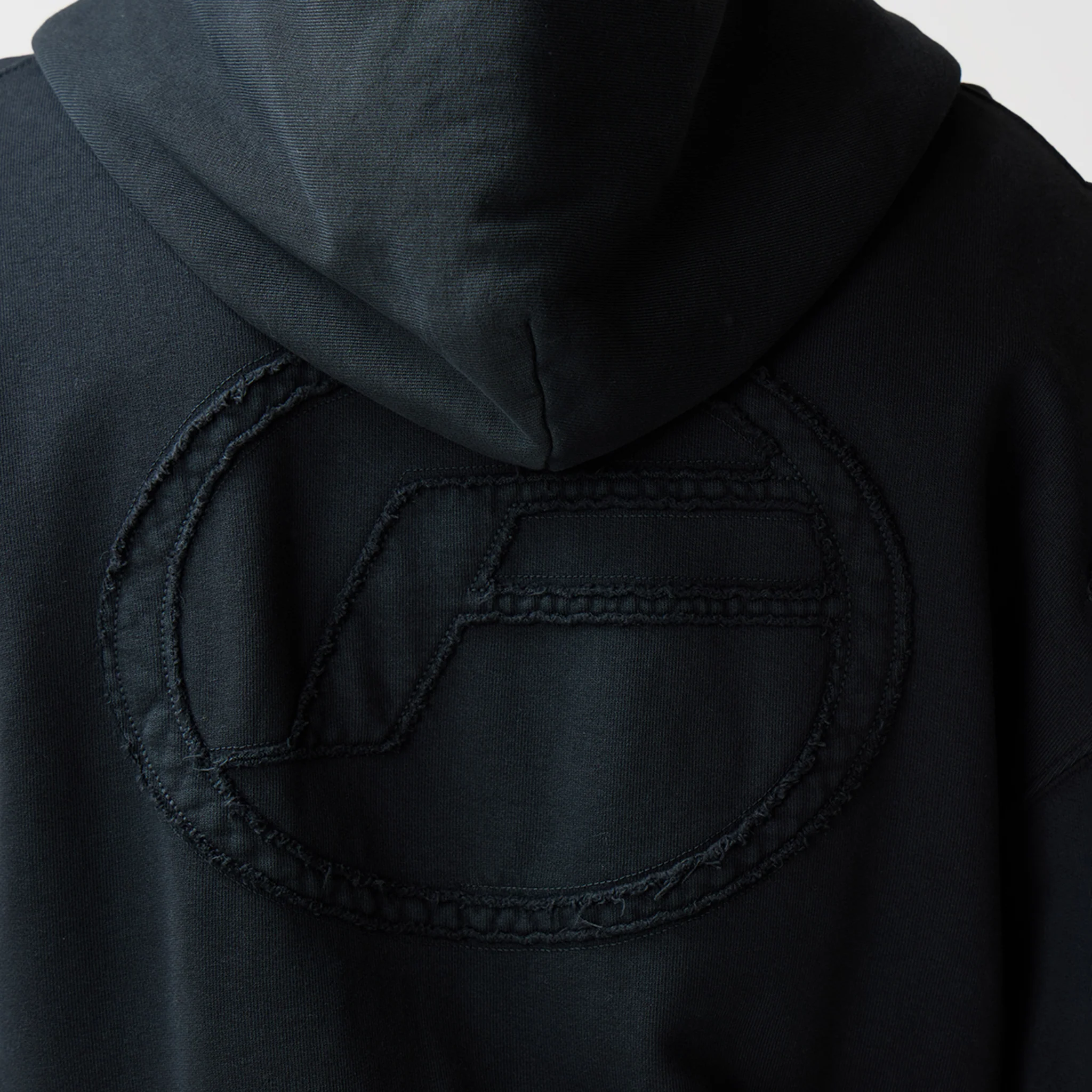 Oval Appliqué Hoodie | Washed Black - Image 6