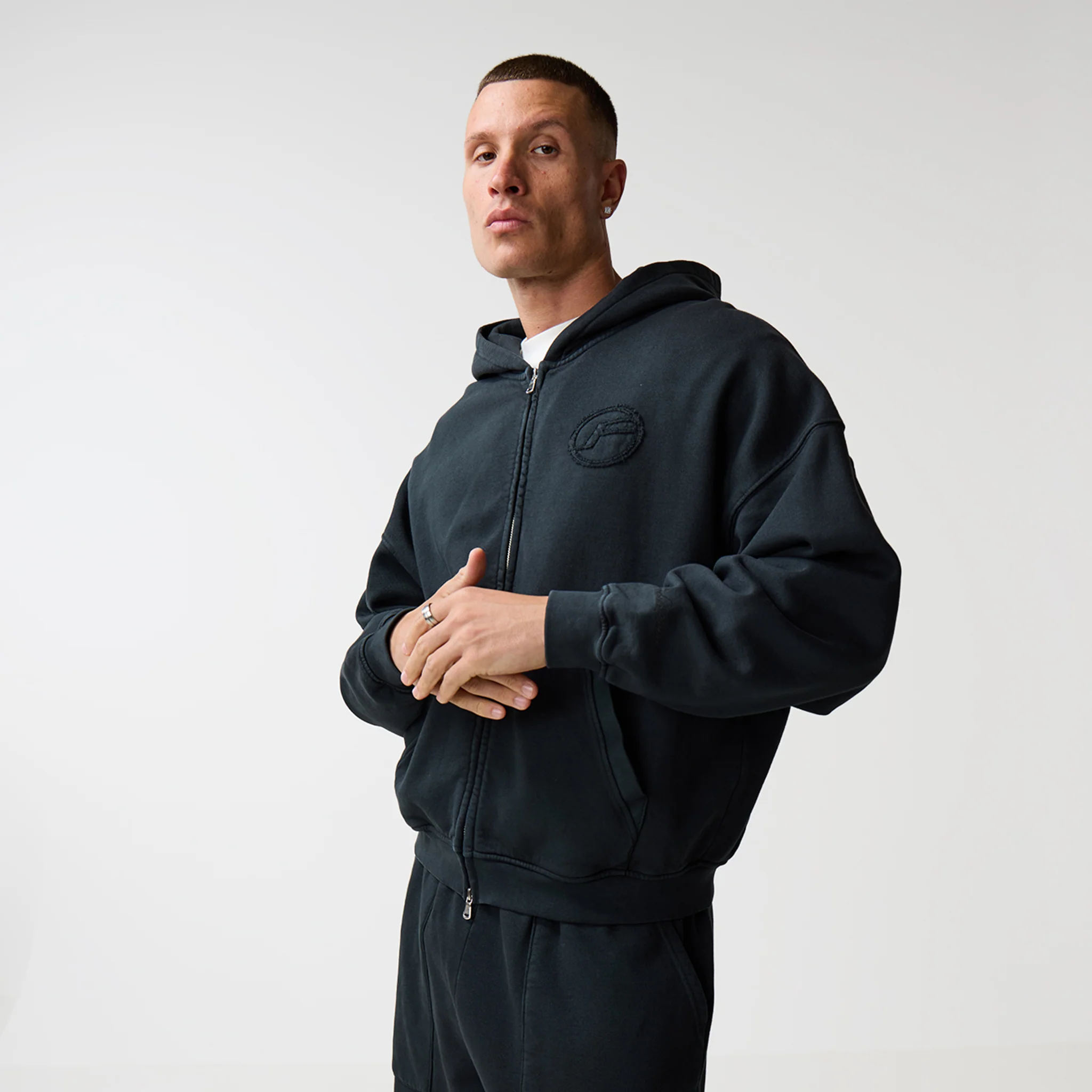 Oval Appliqué Tracksuit | Washed Black - Image 11