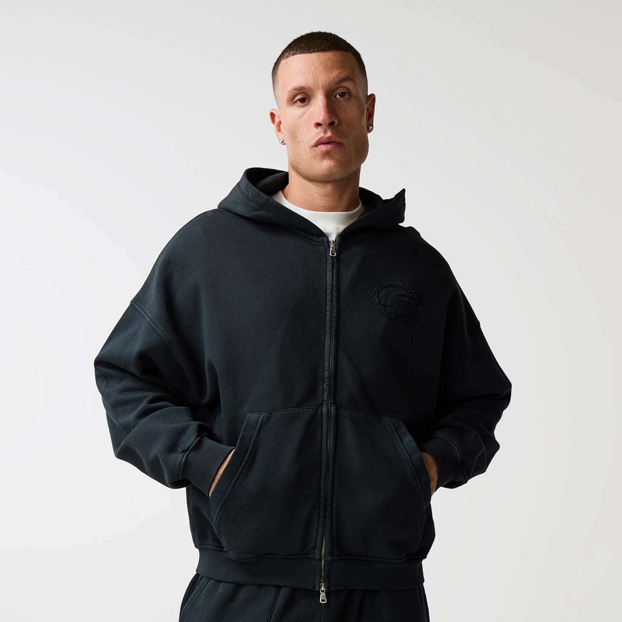 Oval Appliqué Tracksuit | Washed Black - Image 4