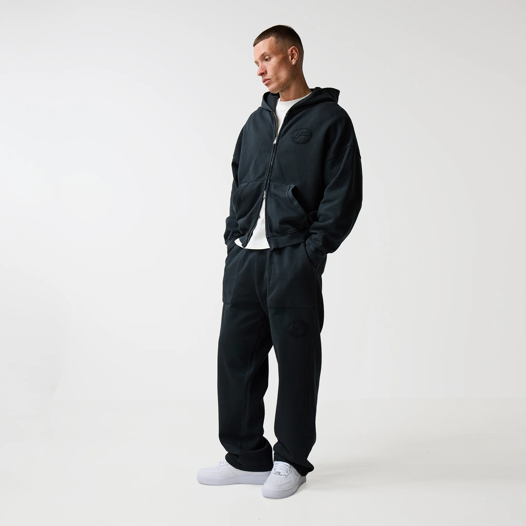Oval Appliqué Tracksuit | Washed Black - Image 5