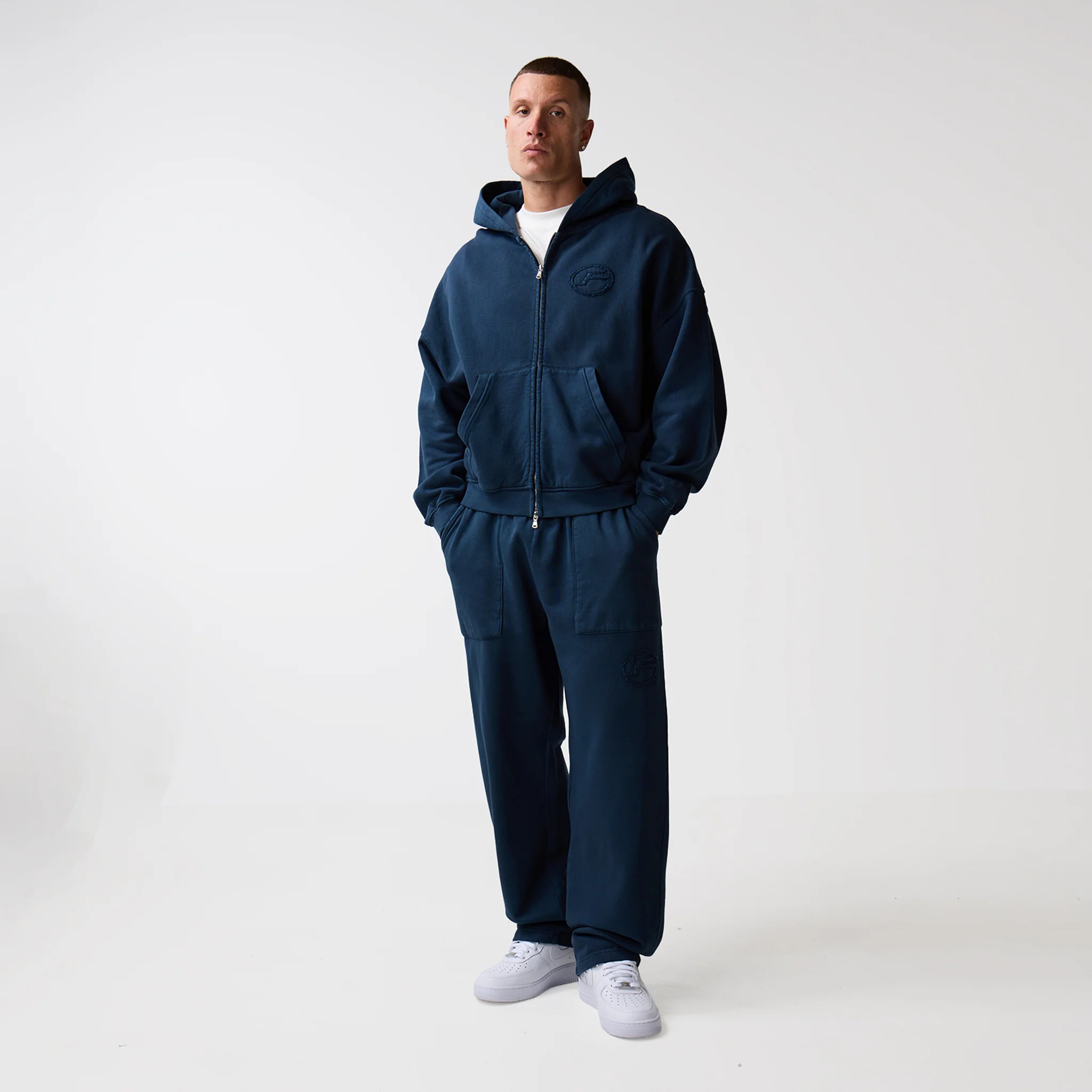Oval Appliqué Tracksuit | Washed Navy - Image 11