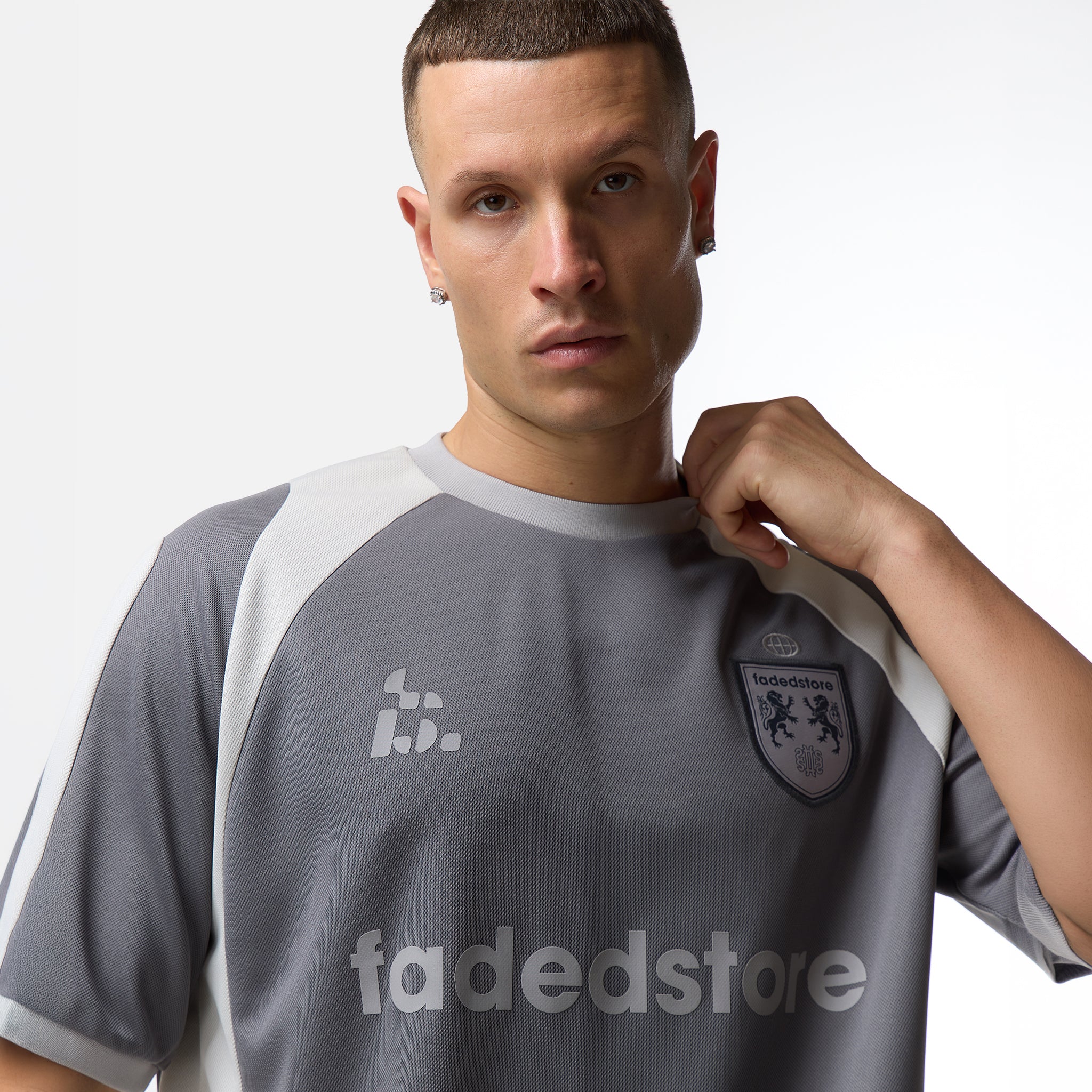 Panelled Football Jersey  |  Charcoal - Image 8