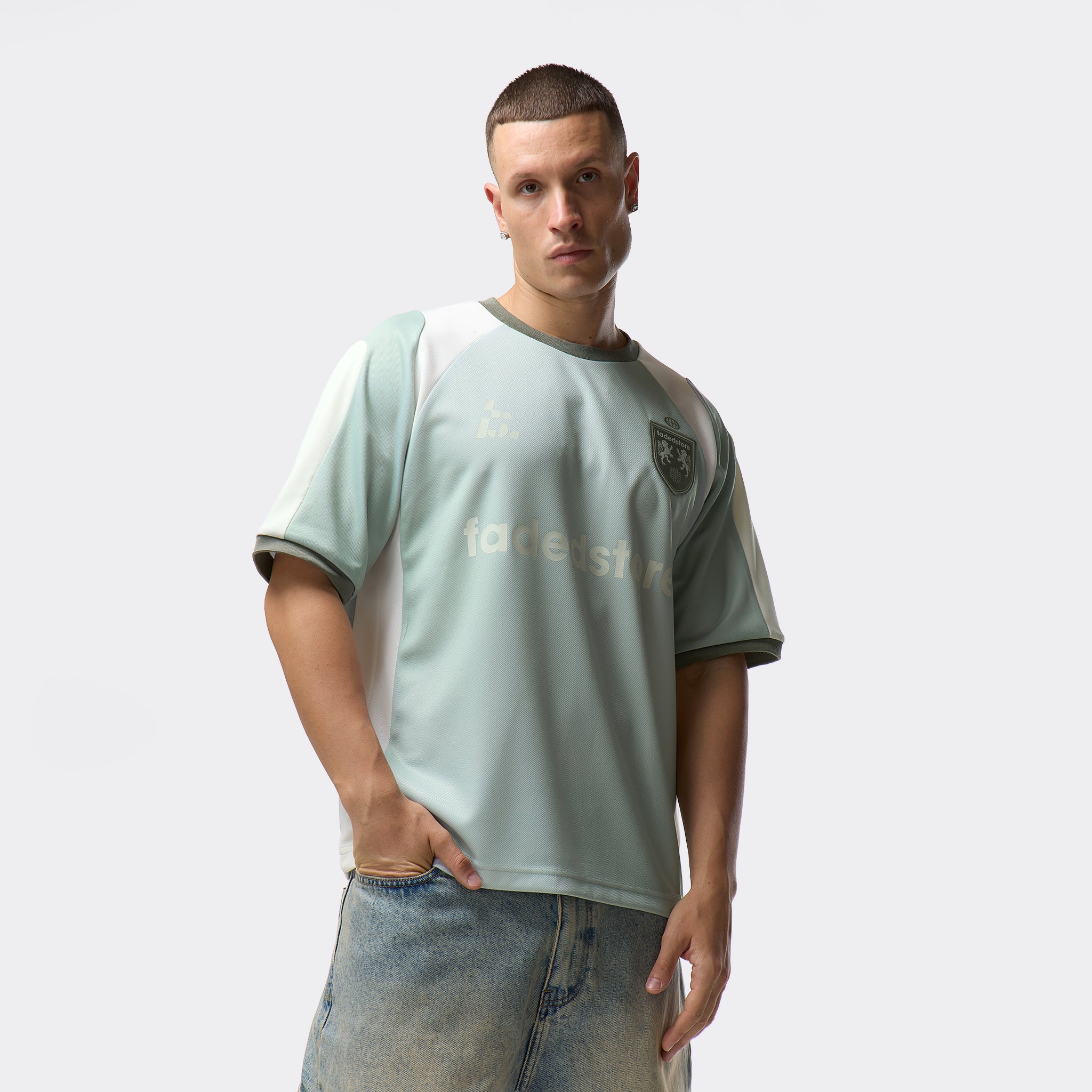 Panelled Football Jersey  |  Sun Fade Matcha - Image 4