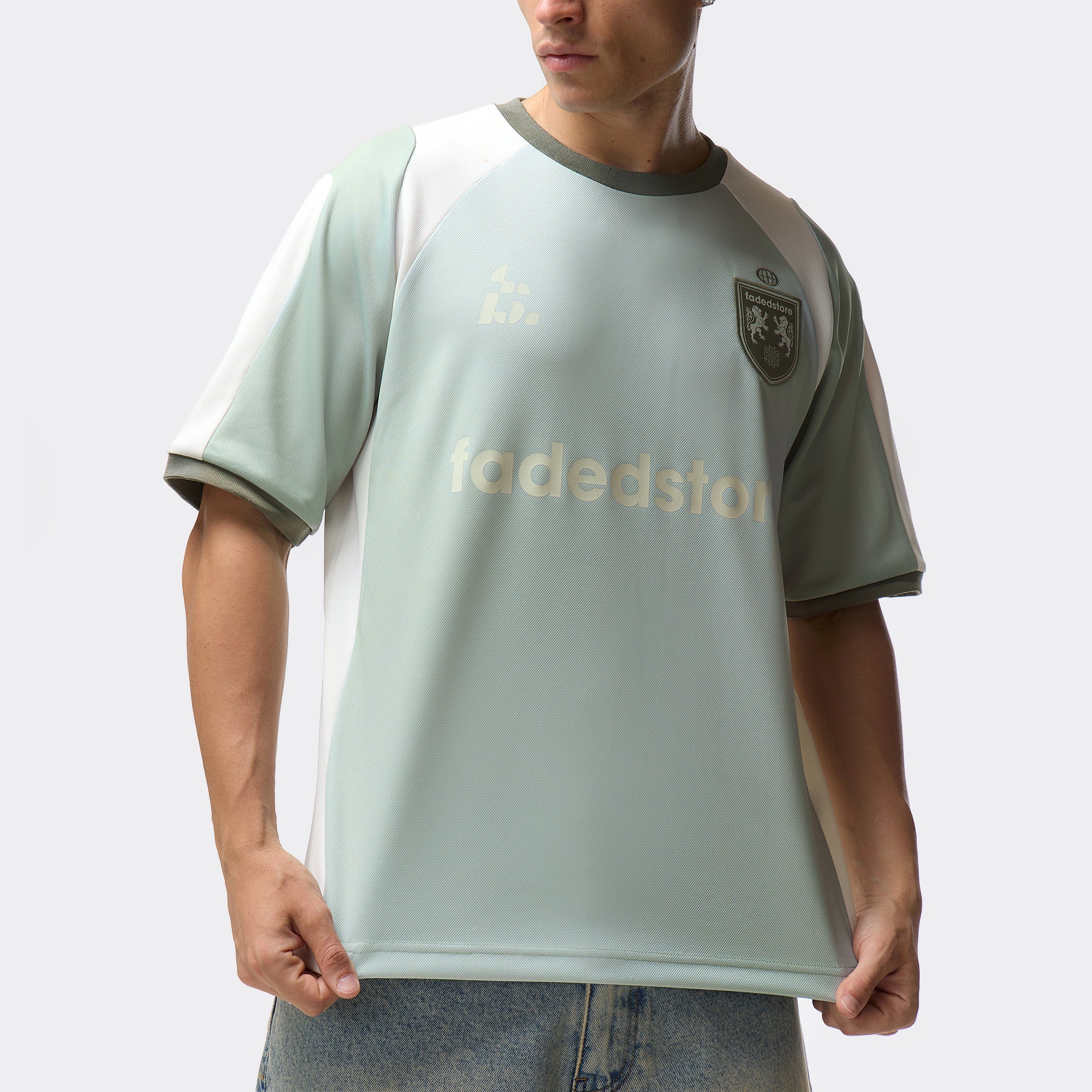 Panelled Football Jersey  |  Sun Fade Matcha - Image 7