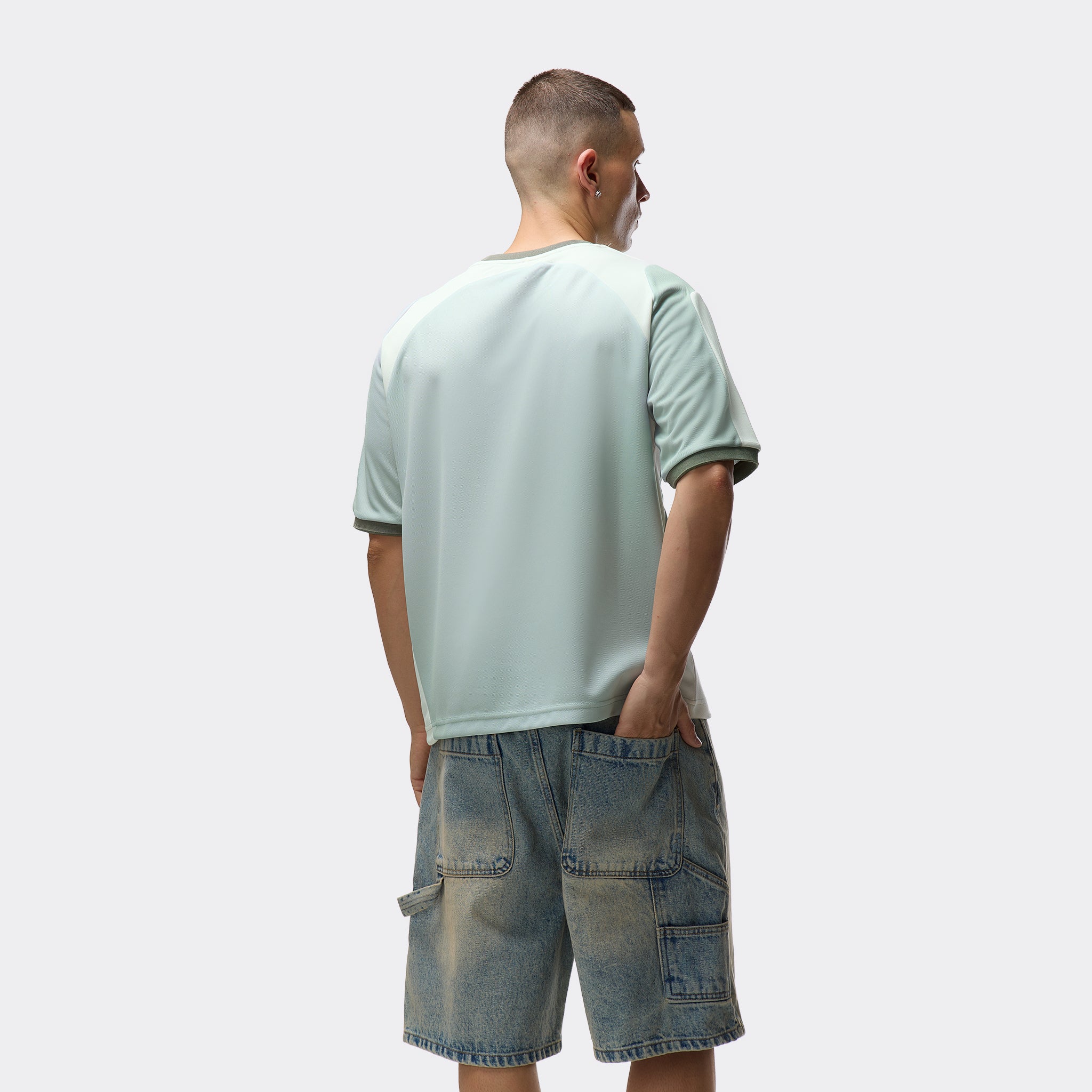 Panelled Football Jersey  |  Sun Fade Matcha - Image 8