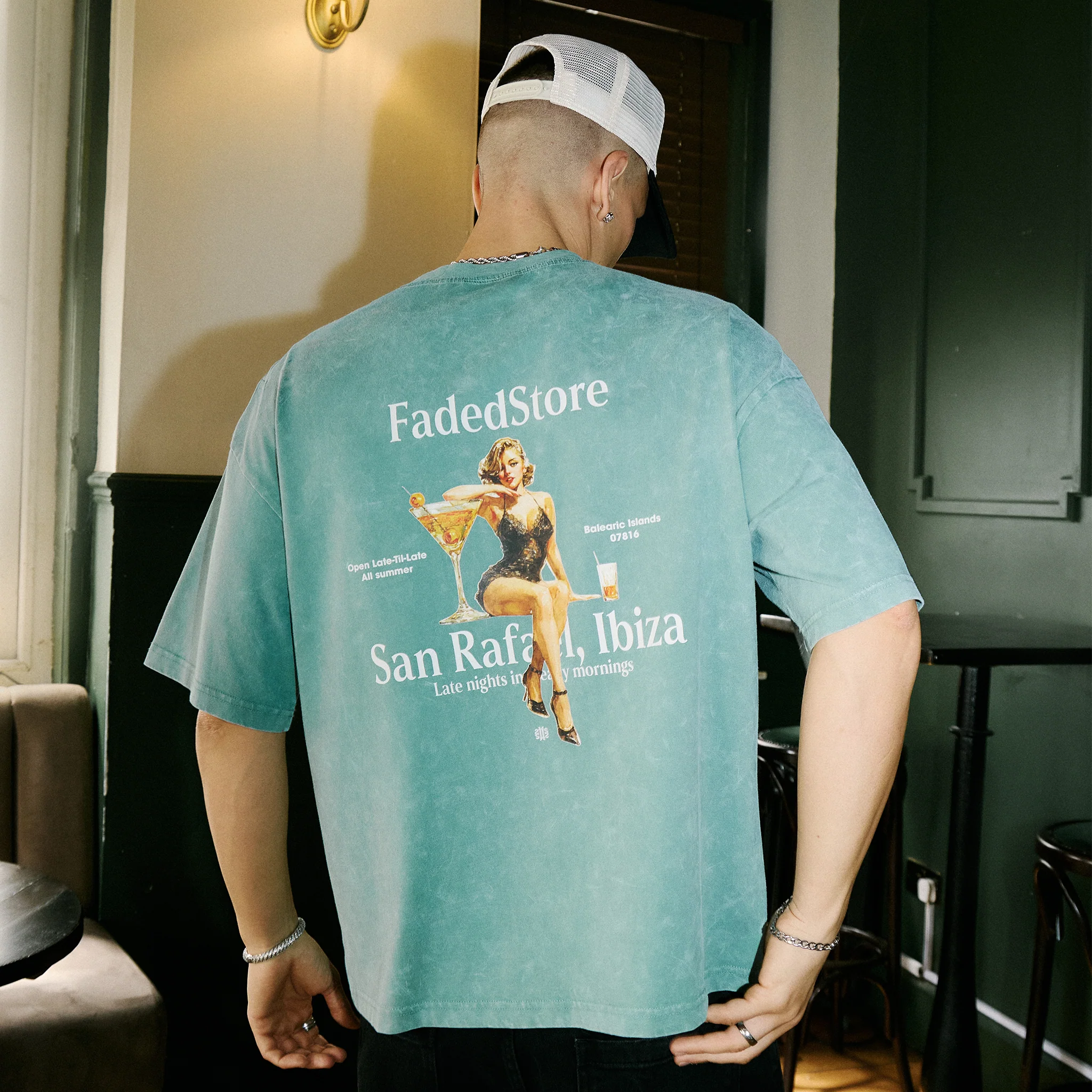Pin Up T-Shirt | Washed Teal - Image 2