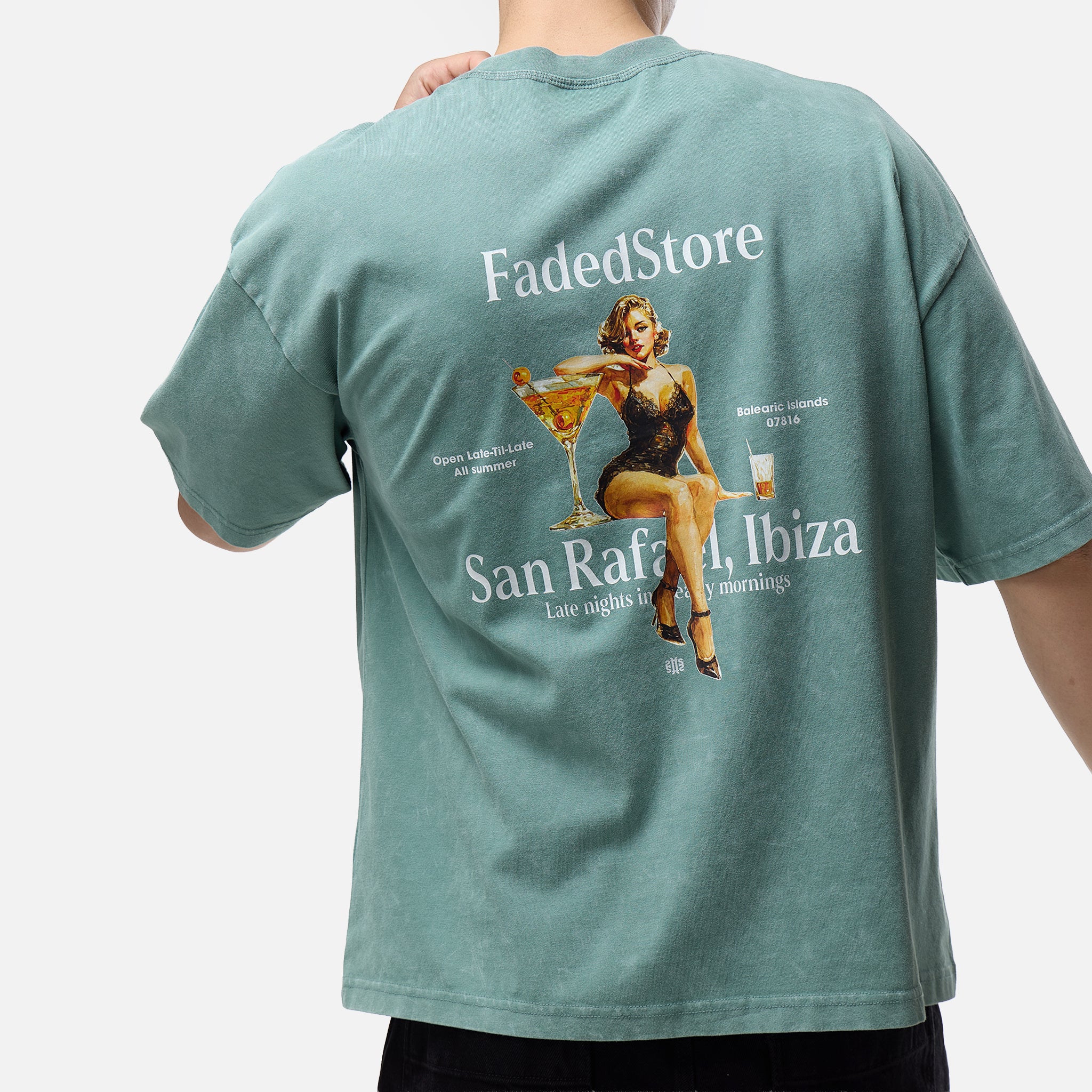 Pin Up T-Shirt | Washed Teal - Image 7
