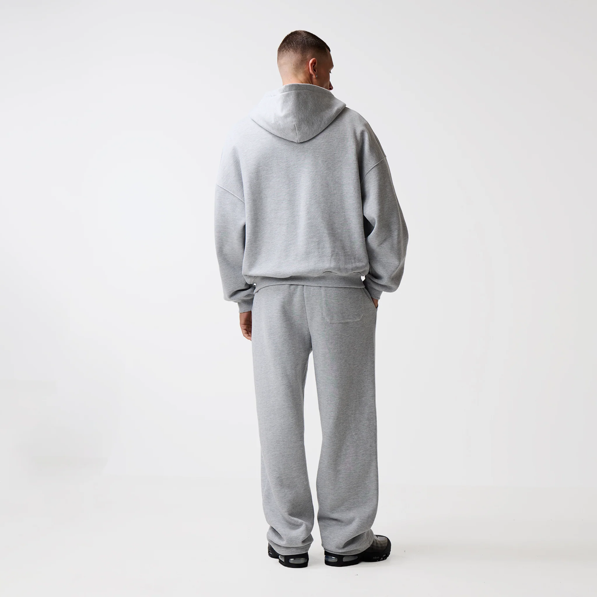 Shadow Full Zip Hoodie | Grey Marl - Image 7