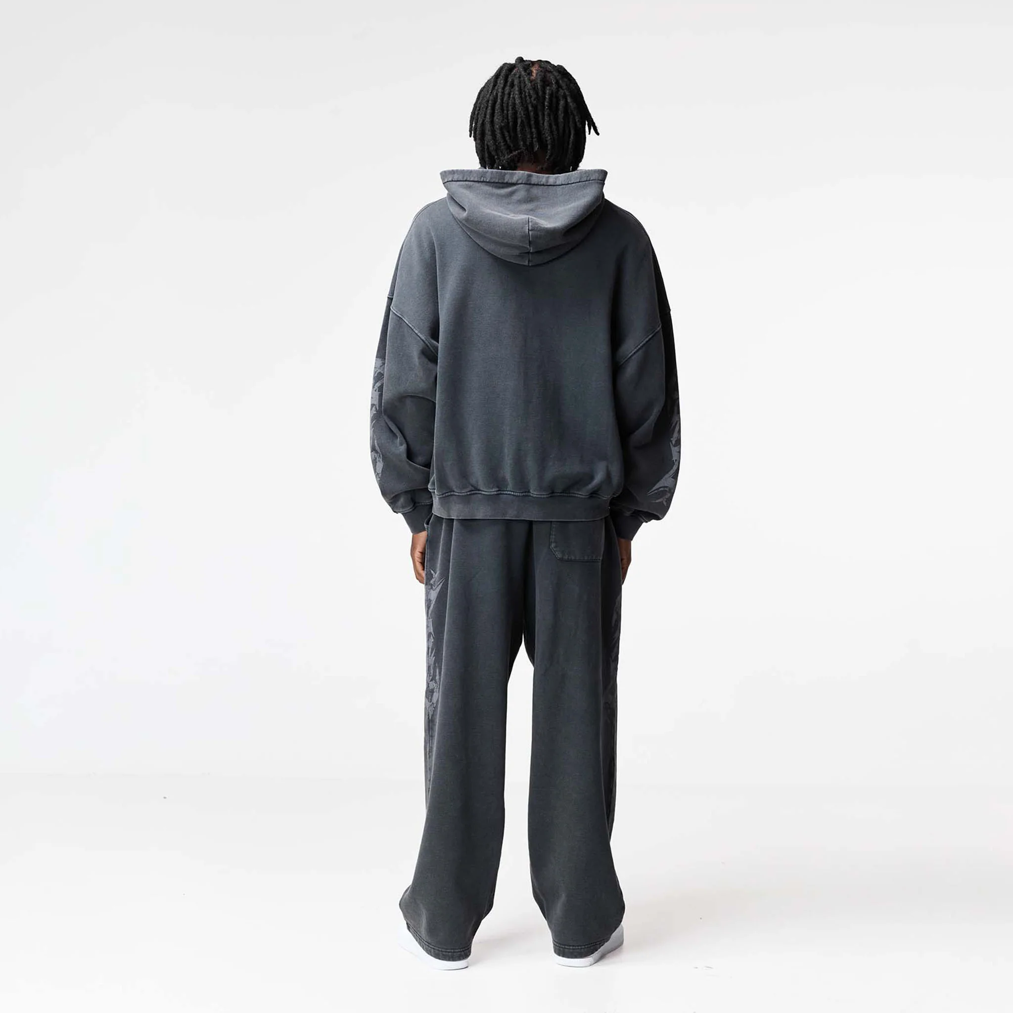 Shadow Loose Fit Open Hem Jogger | Washed Black - Image 8