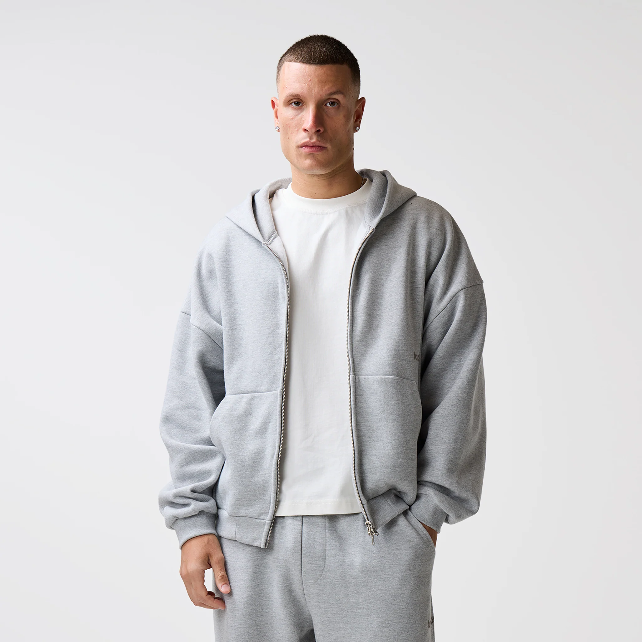 Space For Clarity Tracksuit | Grey Marl - Image 4