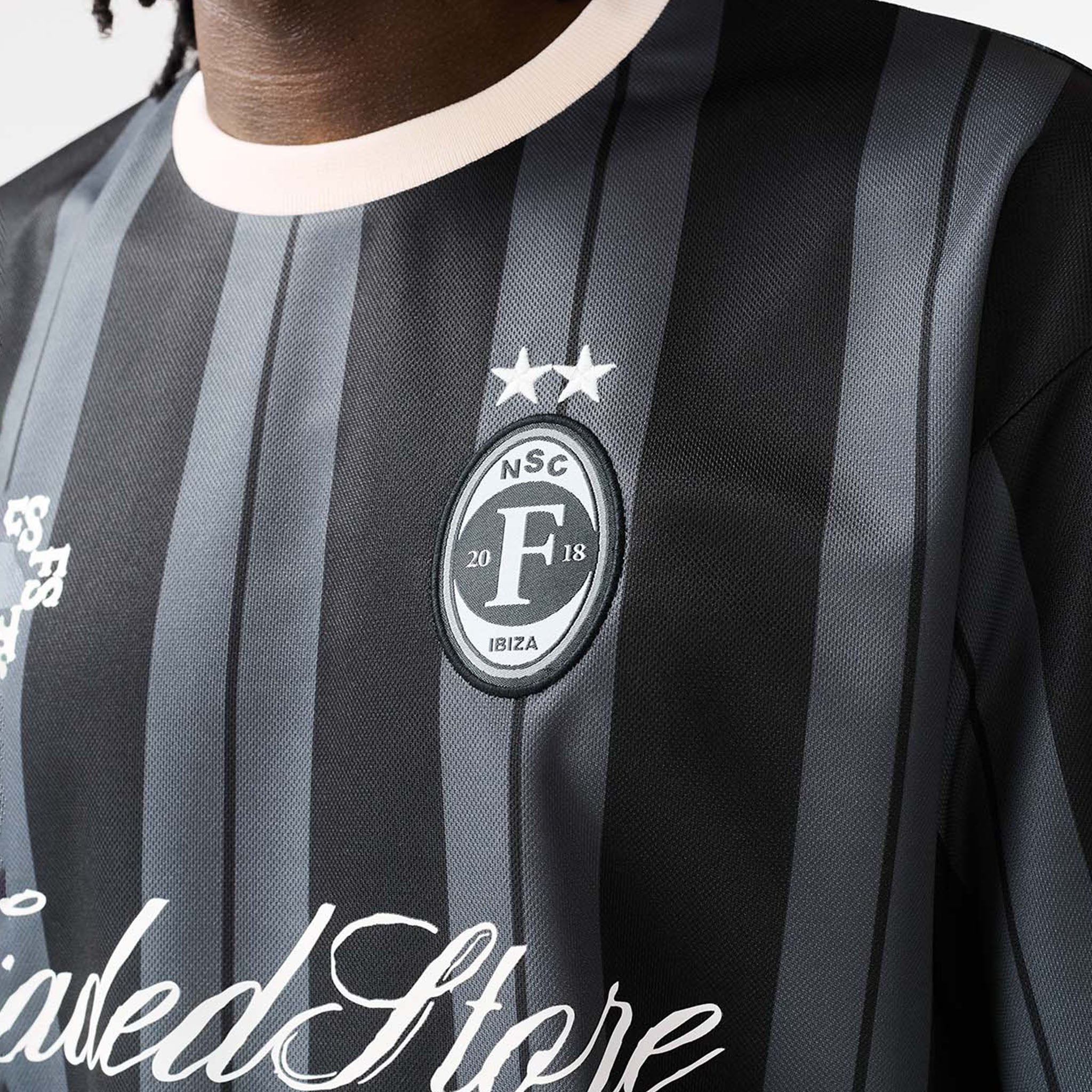Striker Football T-Shirt | Black/Off White - Image 4