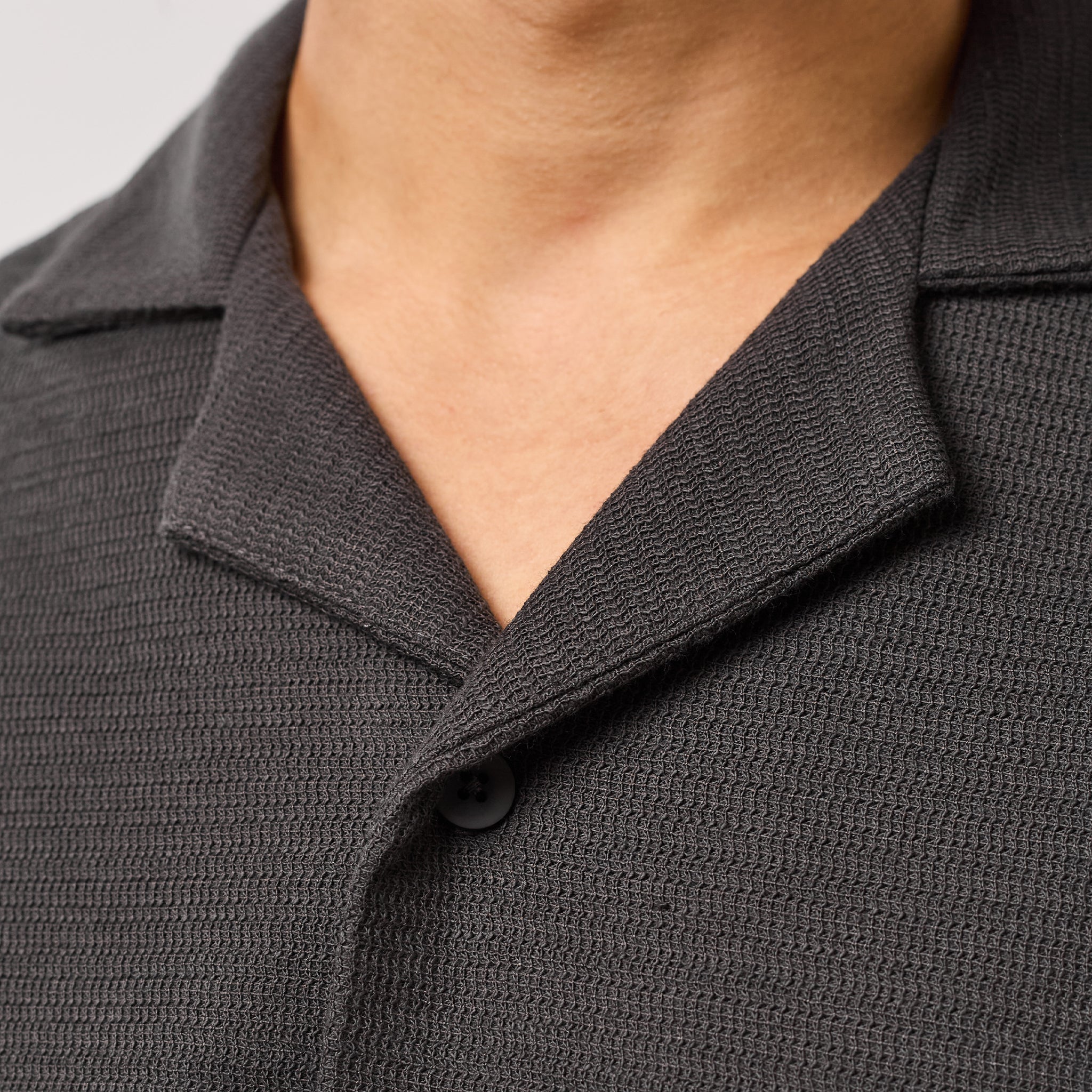 Tonal Knitted Shirt Twinset | Black - Image 4