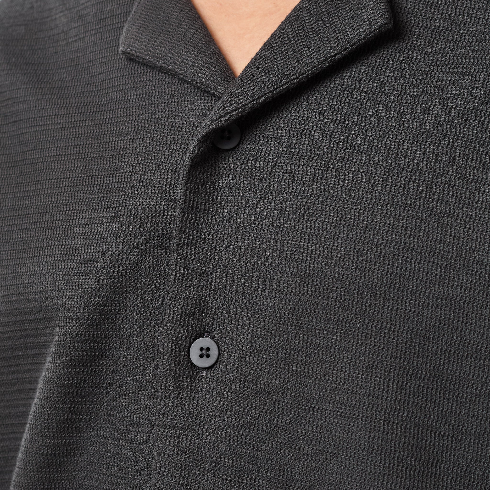 Tonal Knitted Shirt Twinset | Black - Image 5