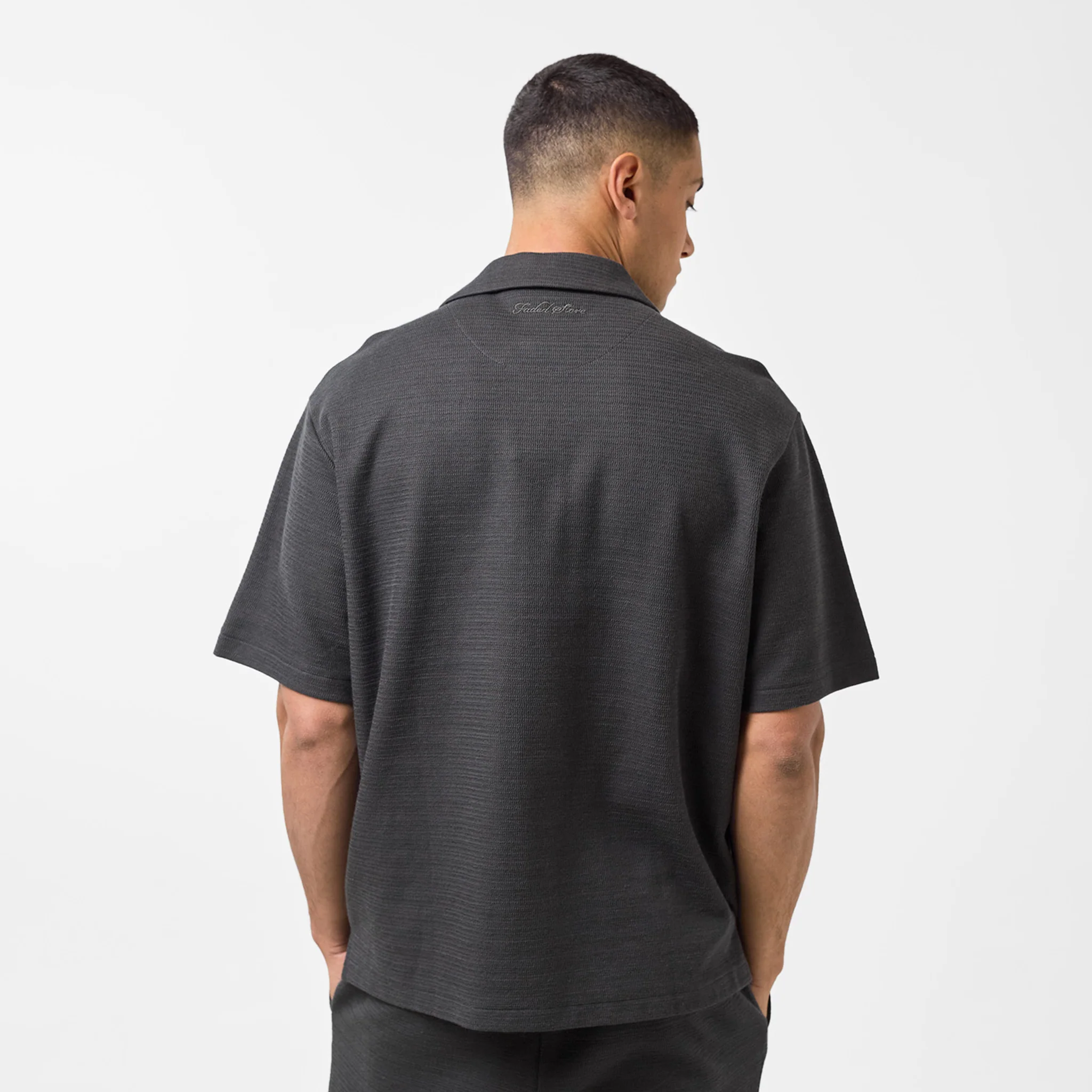 Tonal Knitted Shirt Twinset | Black - Image 6