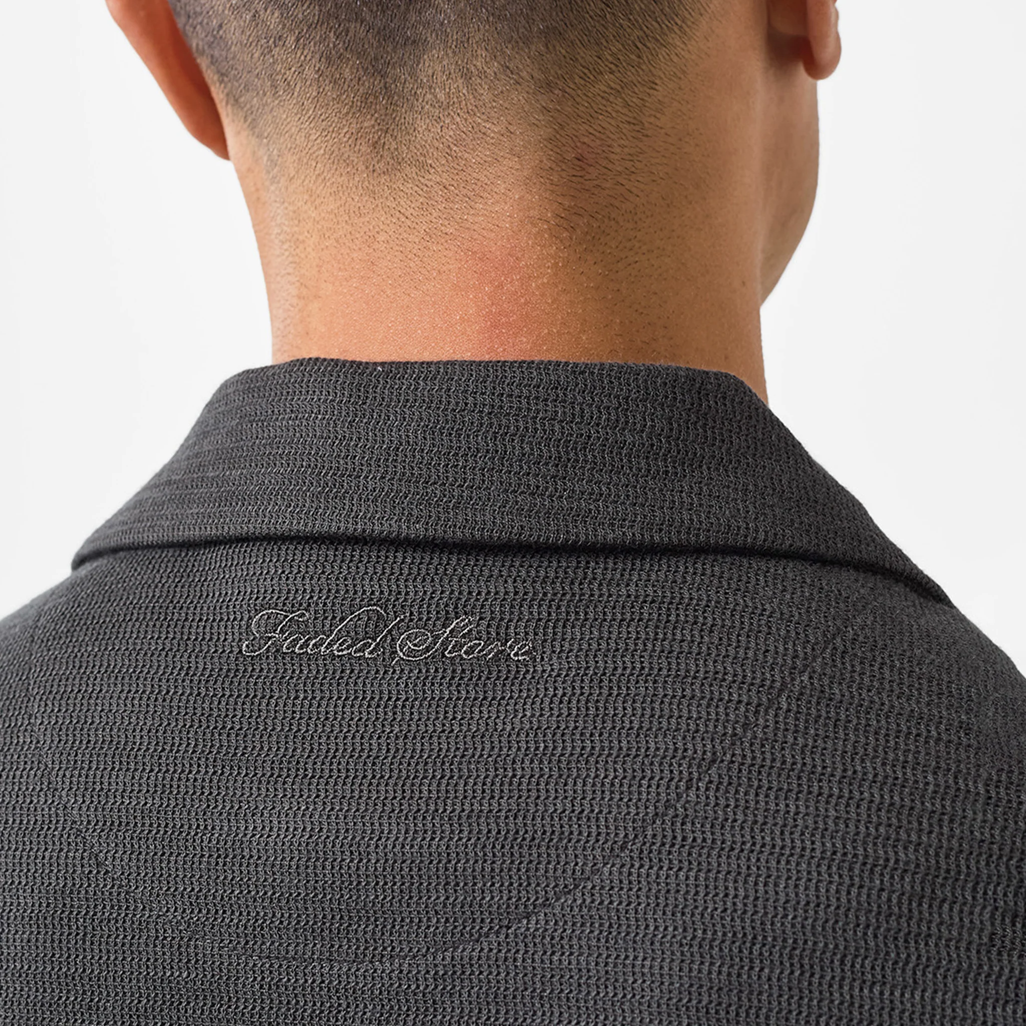Tonal Knitted Shirt Twinset | Black - Image 7