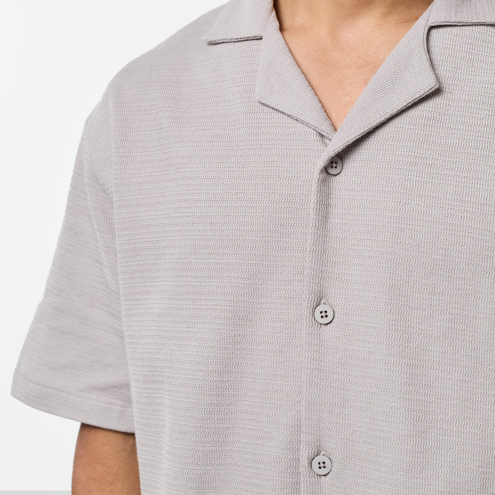 Tonal Knitted Shirt | Sand - Image 4