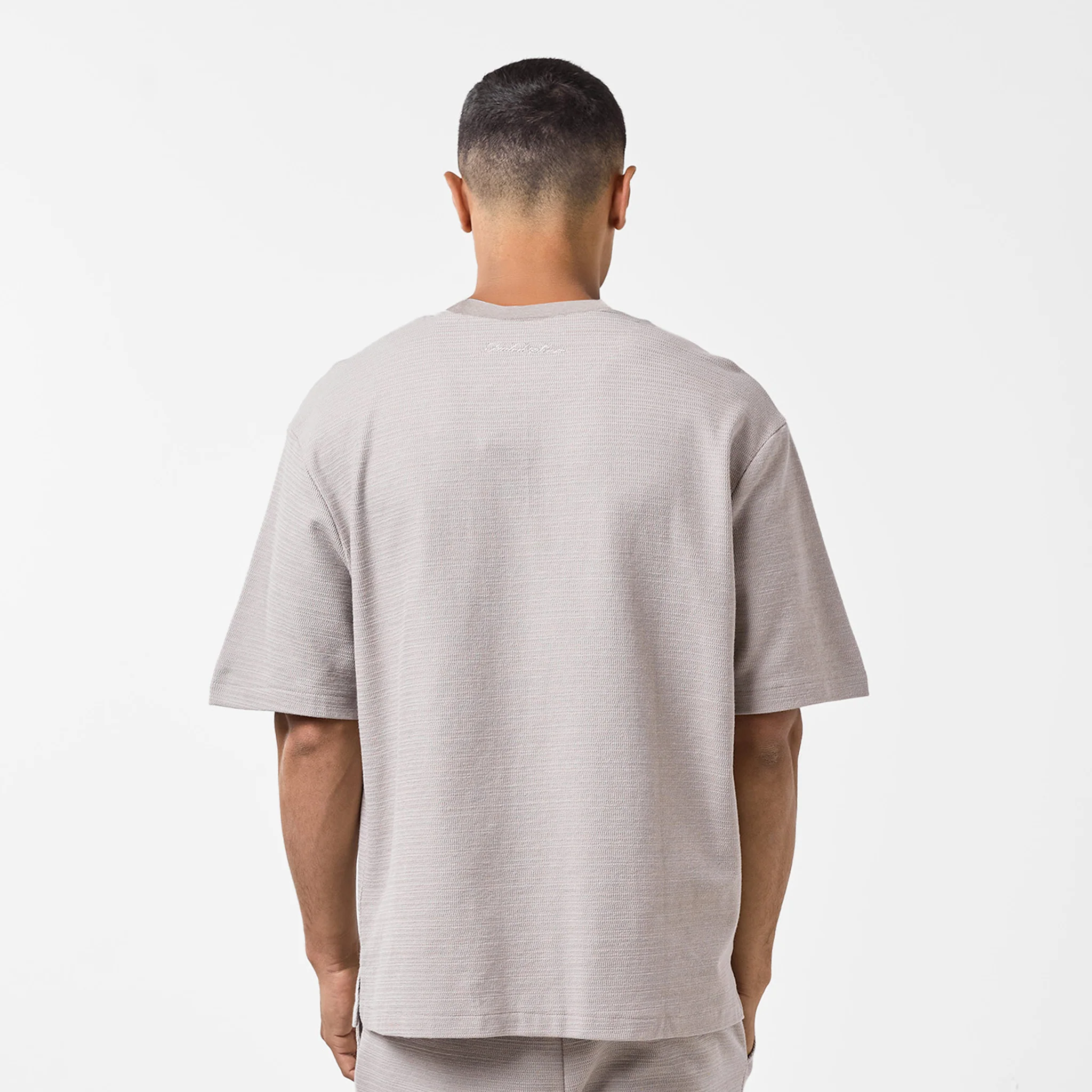 Tonal Knitted T-Shirt | Sand - Image 5