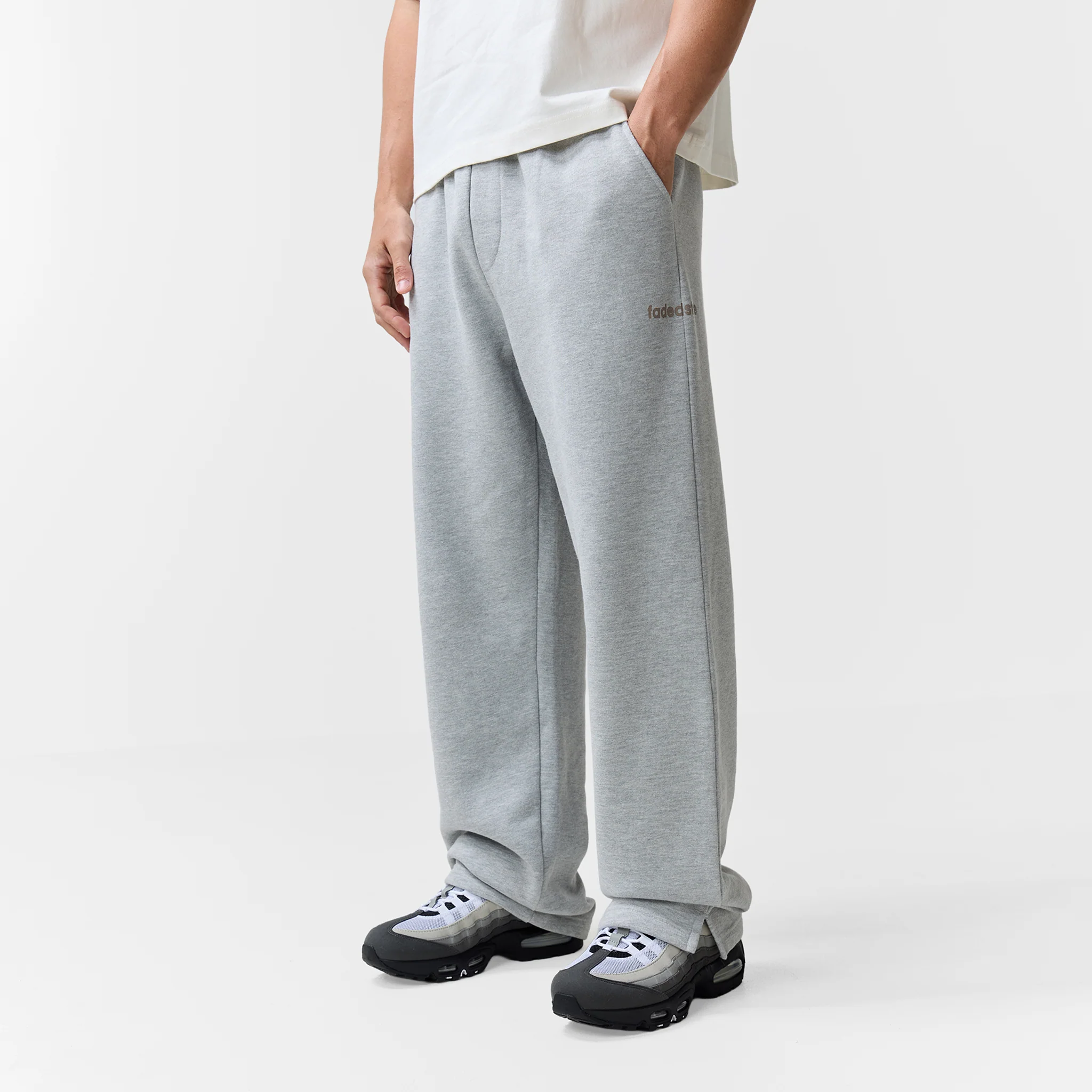 Wide Leg Jogger | Grey Marl - Image 3